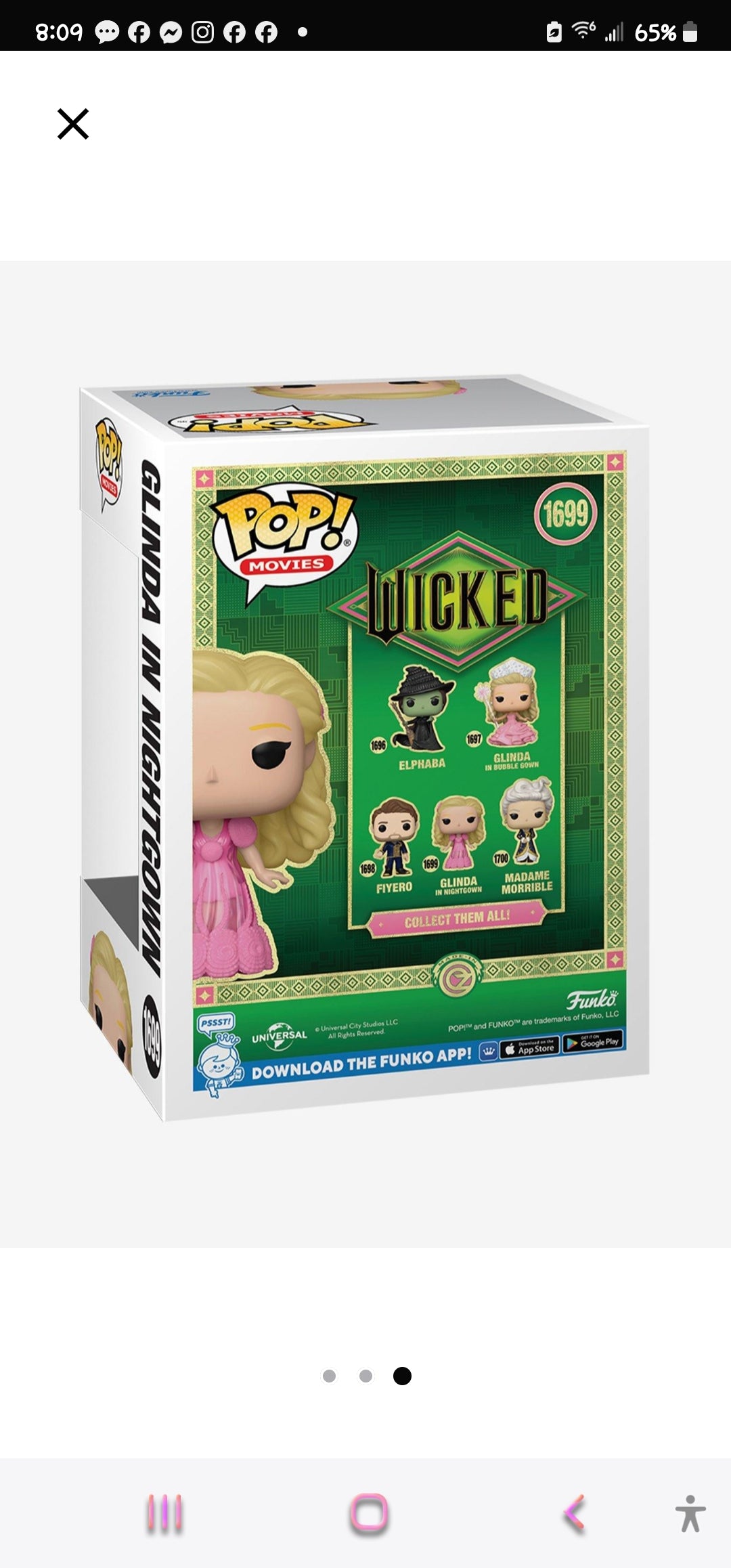 Funko Pop Wicked Glinda in Nightgown Figure