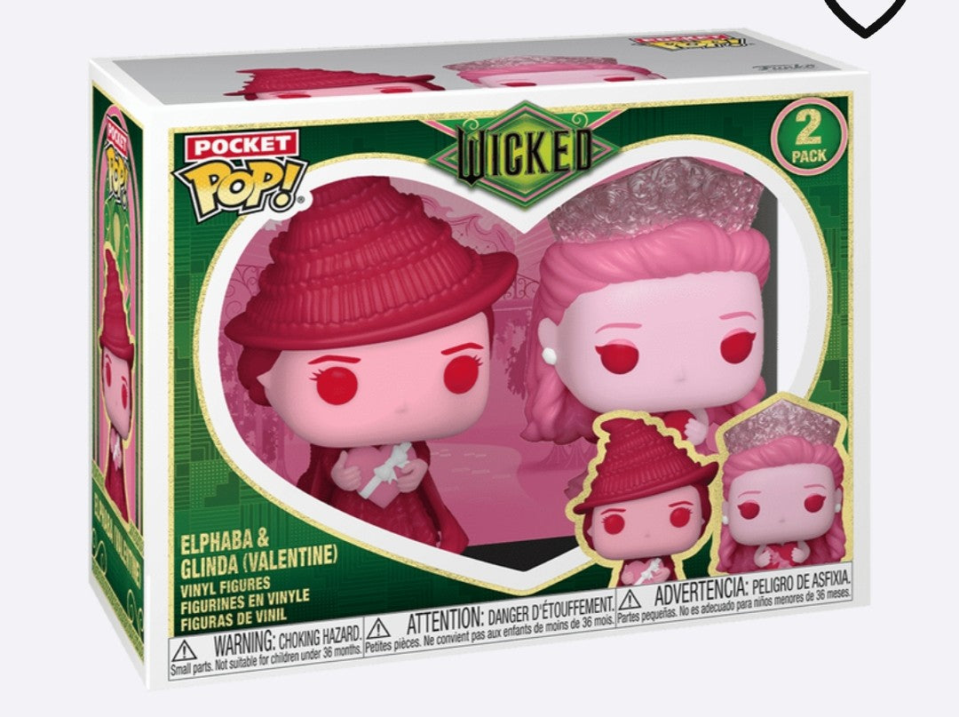 Funko Pocket Pop Wicked Glinda & Elphaba Valentine's Figure Set