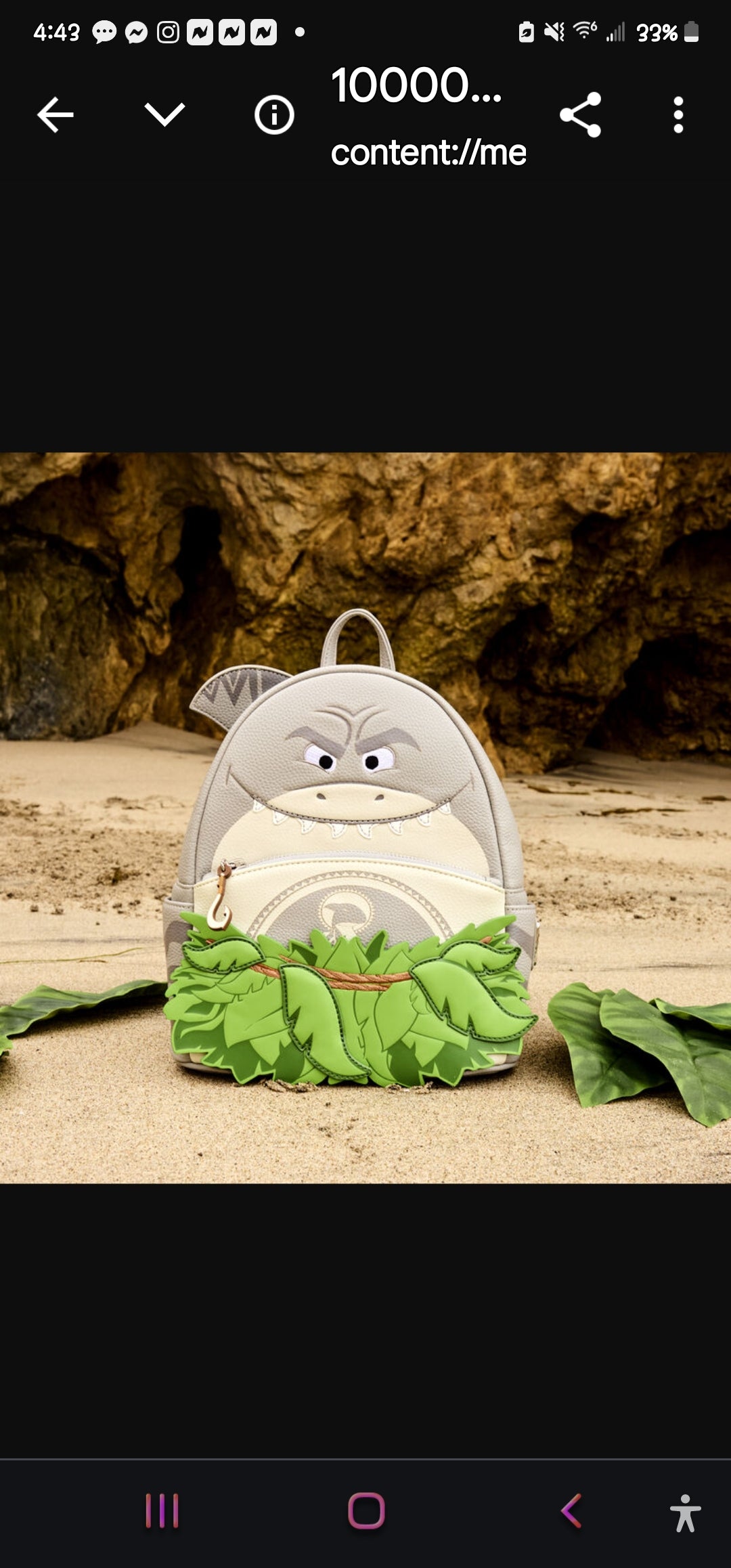 Loungefly Disney Exclusive Maui as a Shark from Moana 2 Backpack