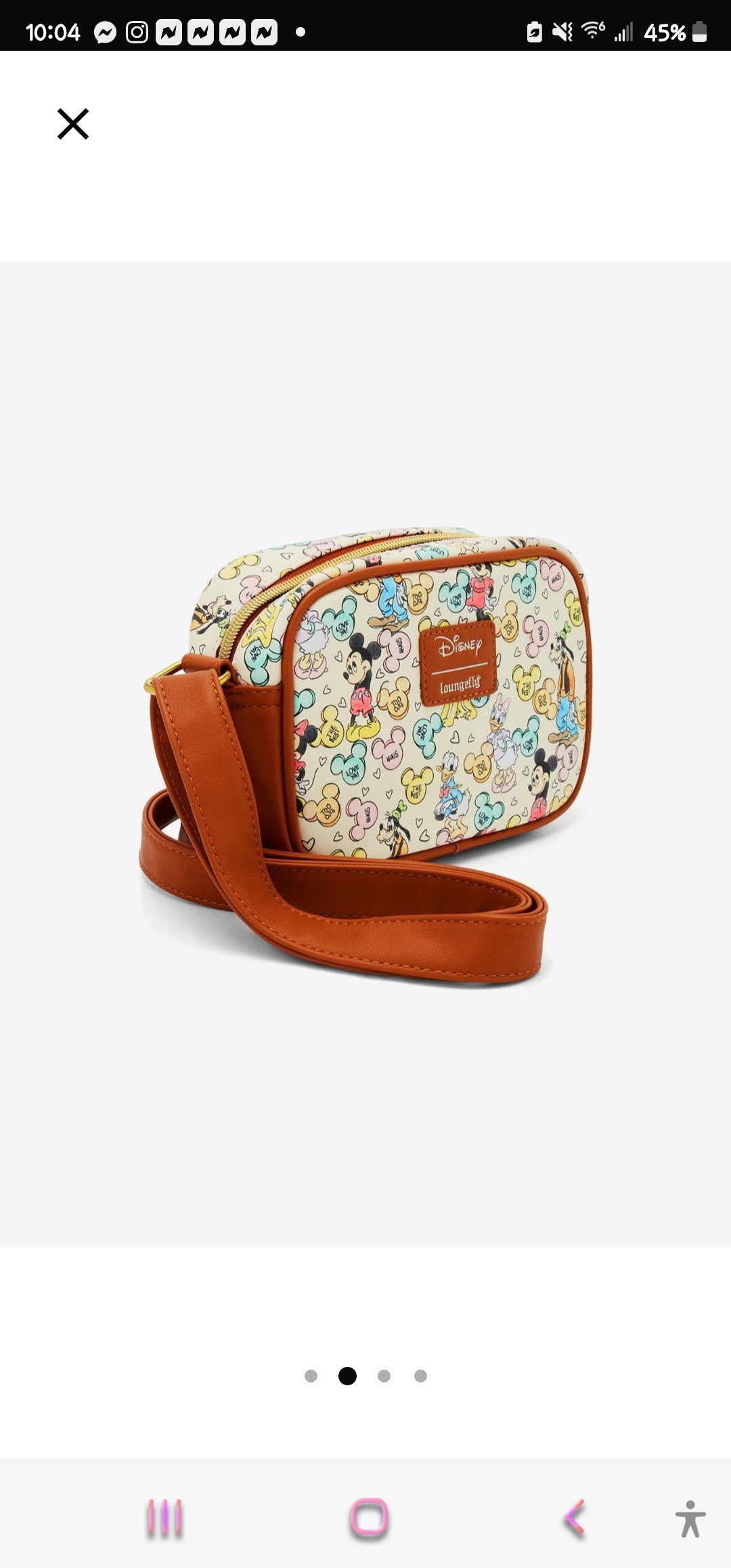 Loungefly Disney Mickey and Friends Valentine's Candy Crossbody Bag