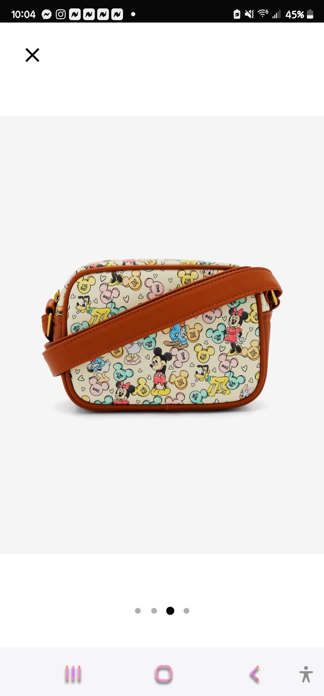 Loungefly Disney Mickey and Friends Valentine's Candy Crossbody Bag