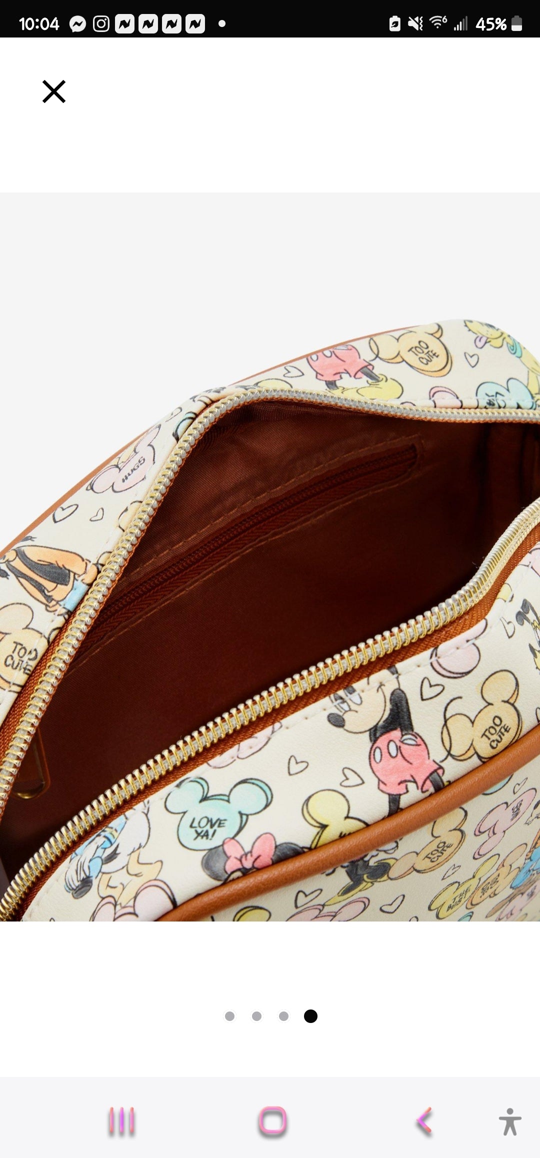 Loungefly Disney Mickey and Friends Valentine's Candy Crossbody Bag