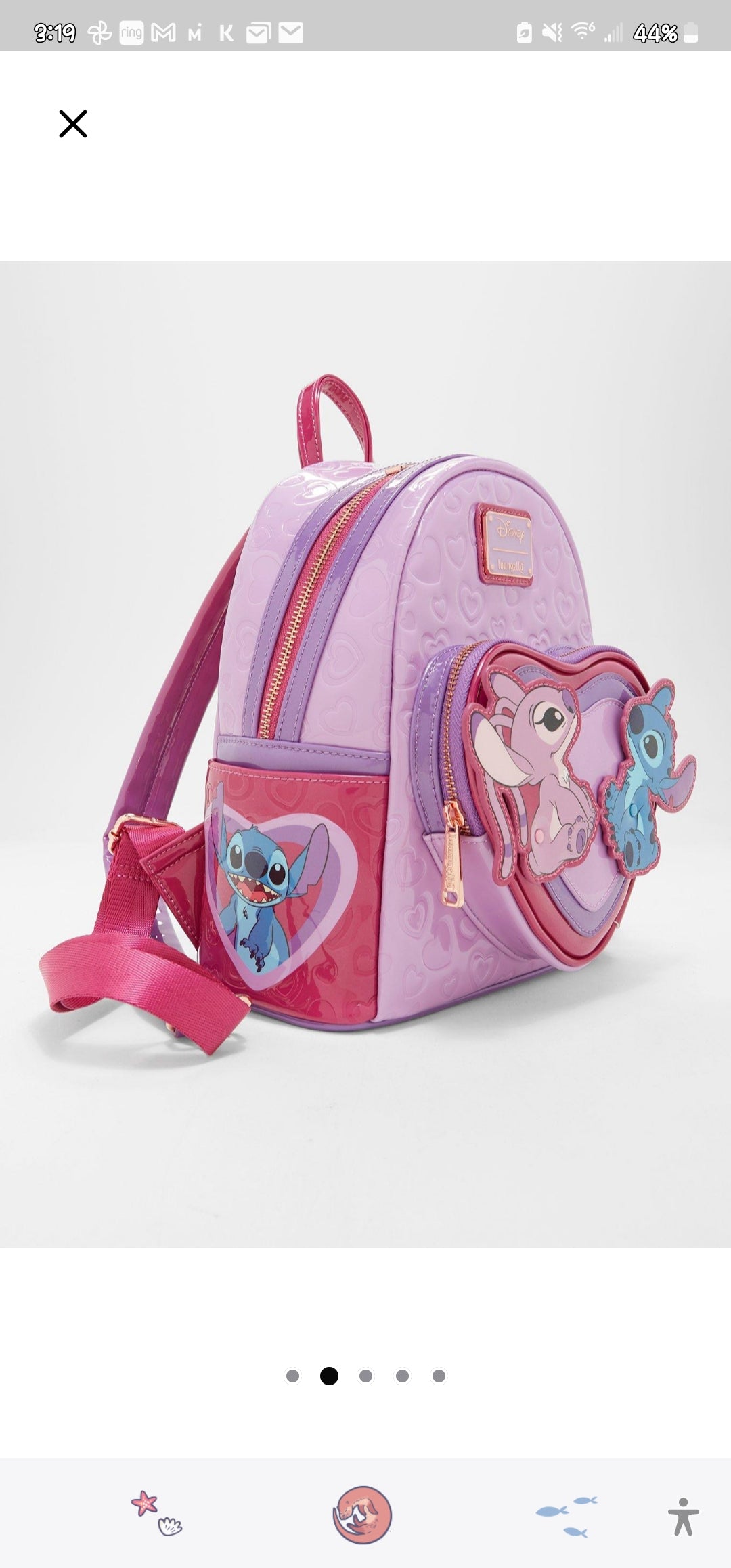 Loungefly Disney Stitch and Angel Valentine's Backpack