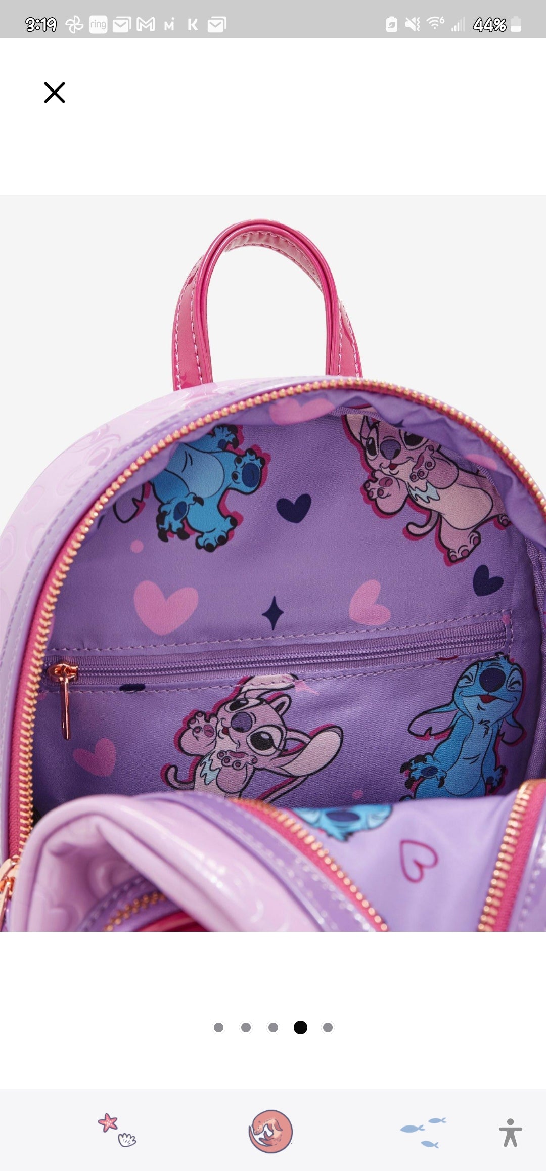 Loungefly Disney Stitch and Angel Valentine's Backpack