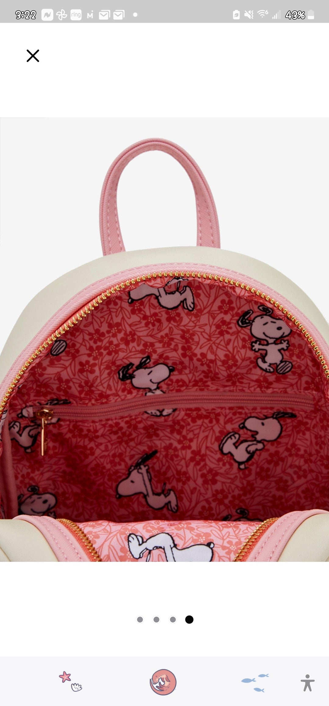 Loungefly Snoopy and Woodstock Spring Time Flowers Backpack