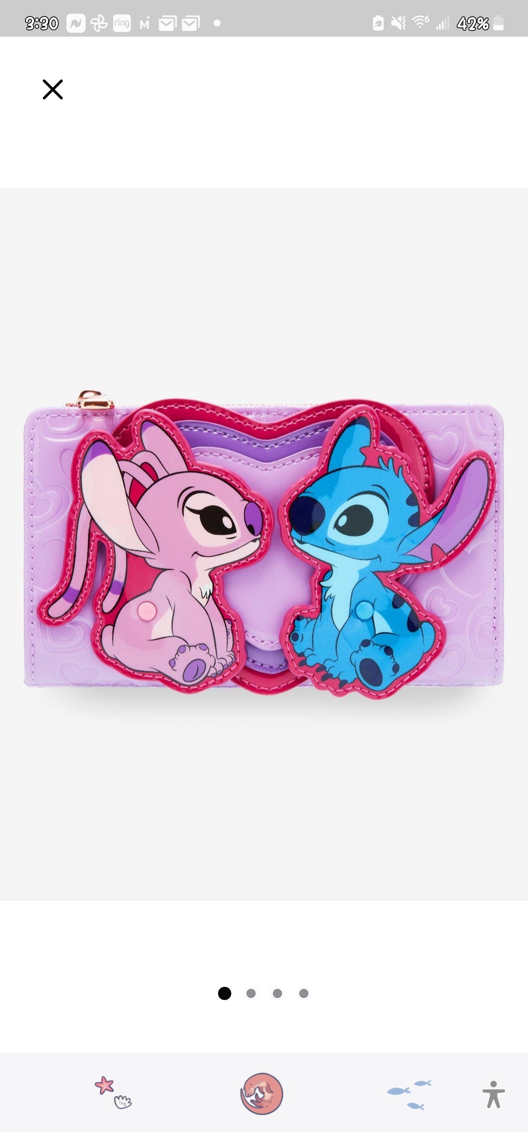 Loungefly Disney Stitch and Angel Valentine's Wallet