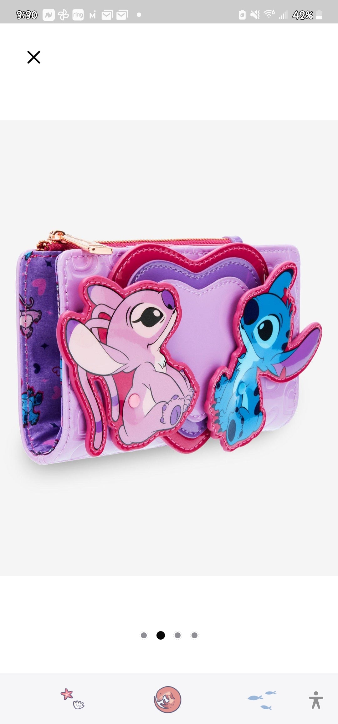 Loungefly Disney Stitch and Angel Valentine's Wallet