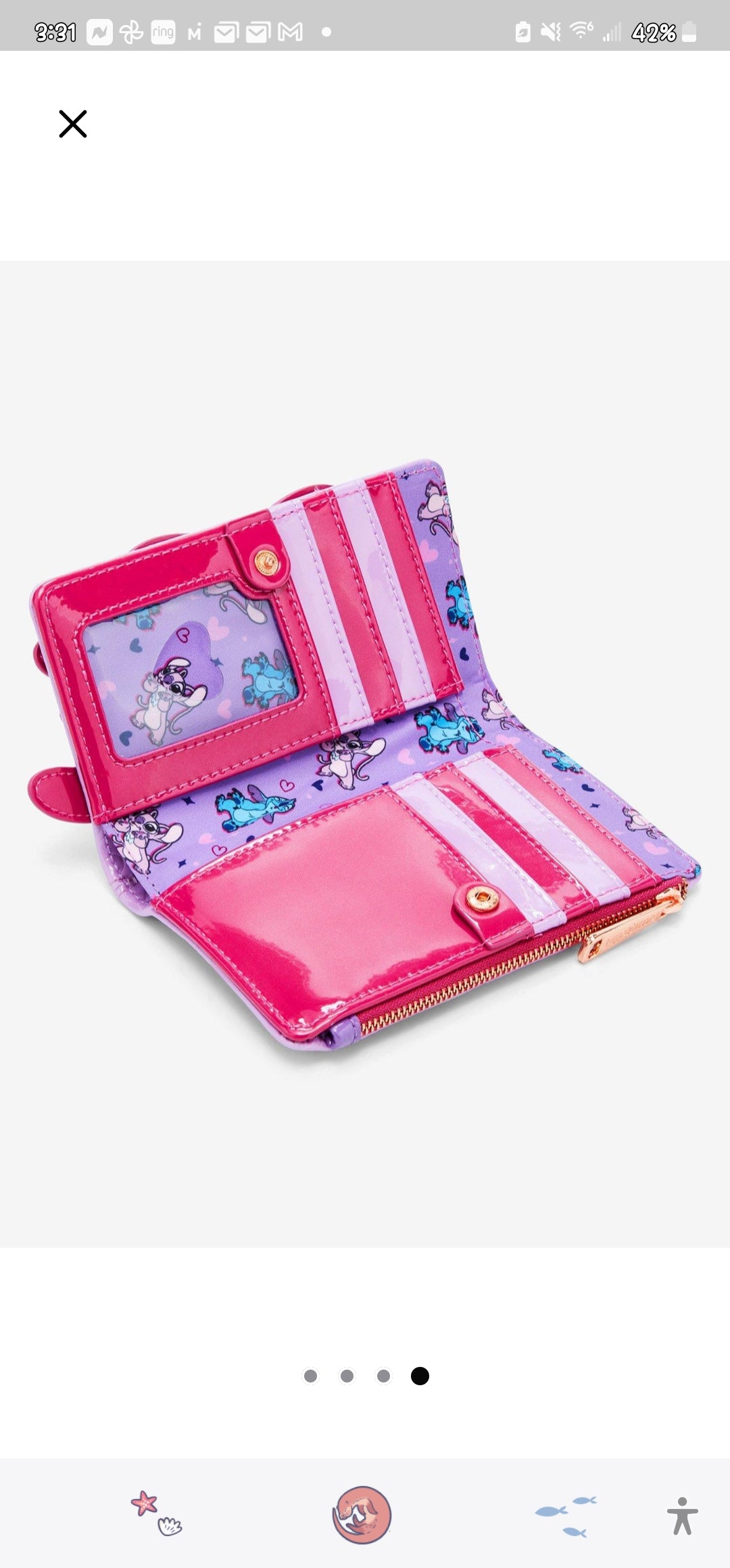 Loungefly Disney Stitch and Angel Valentine's Wallet