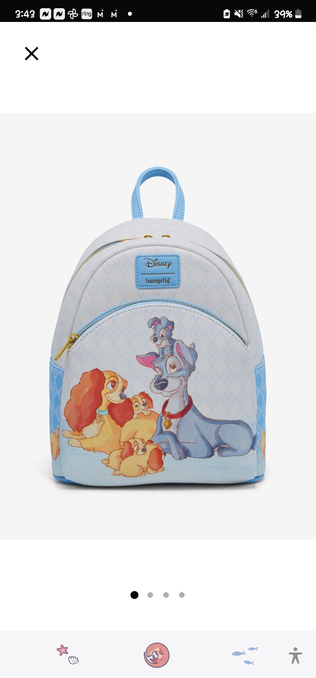 Loungefly Disney Lady and the Tramp Puppies Backpack