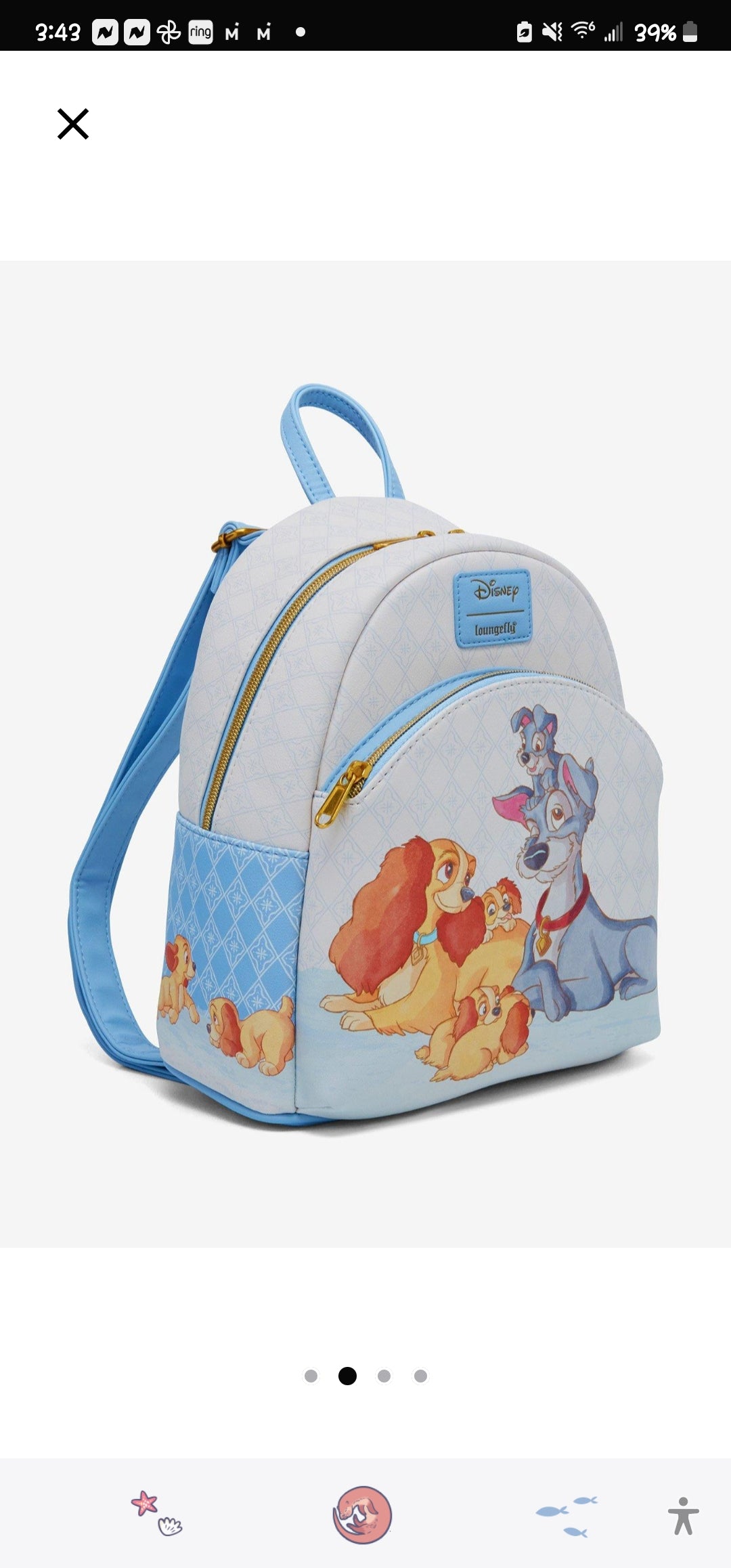 Loungefly Disney Lady and the Tramp Puppies Backpack