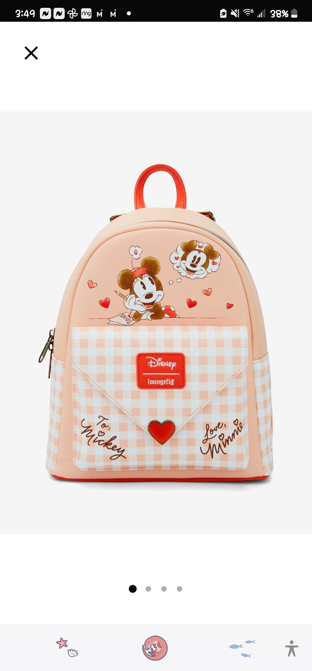 Loungefly Disney Mickey and Minnie Love Letters Backpack