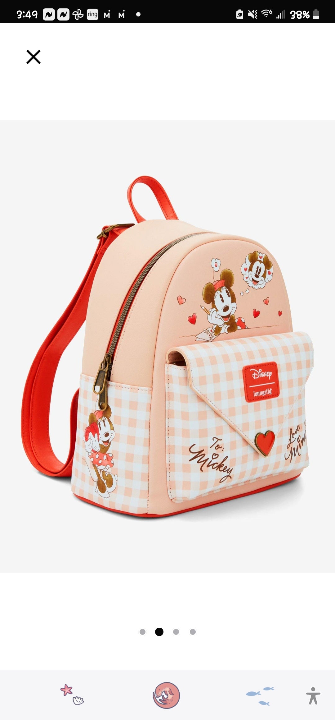 Loungefly Disney Mickey and Minnie Love Letters Backpack