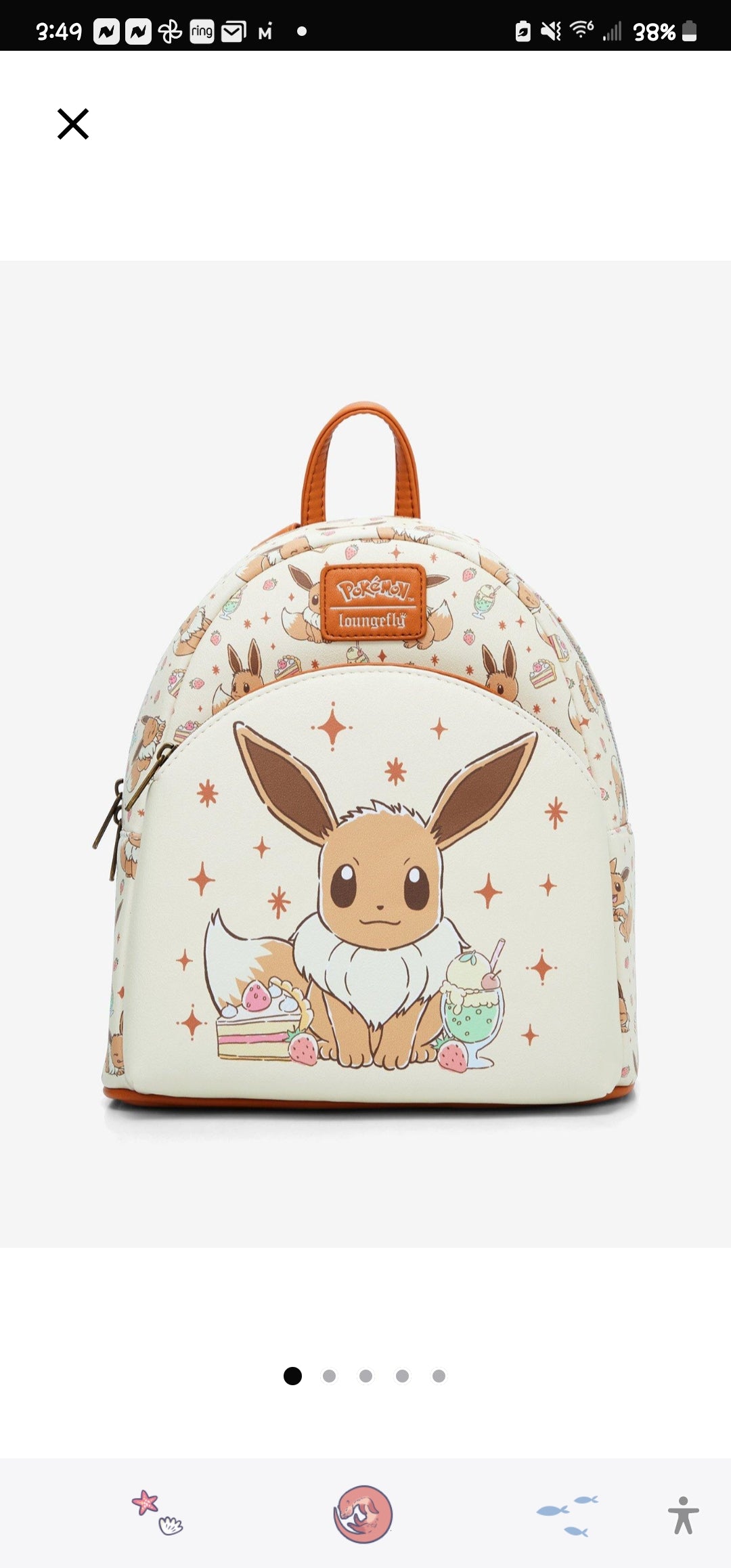 Loungefly Pokemon Evee Dessert Backpack