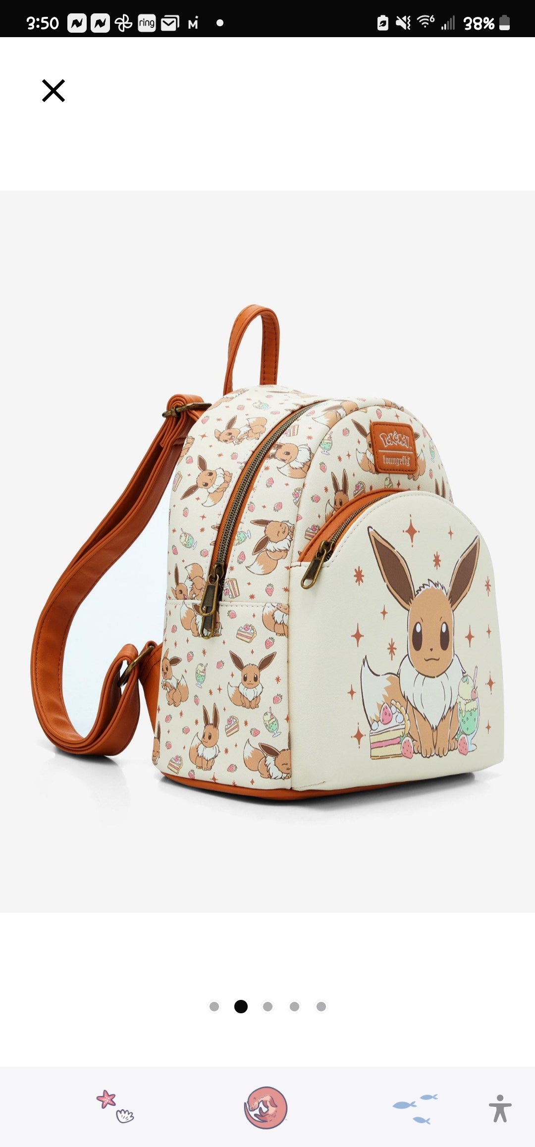 Loungefly Pokemon Evee Dessert Backpack