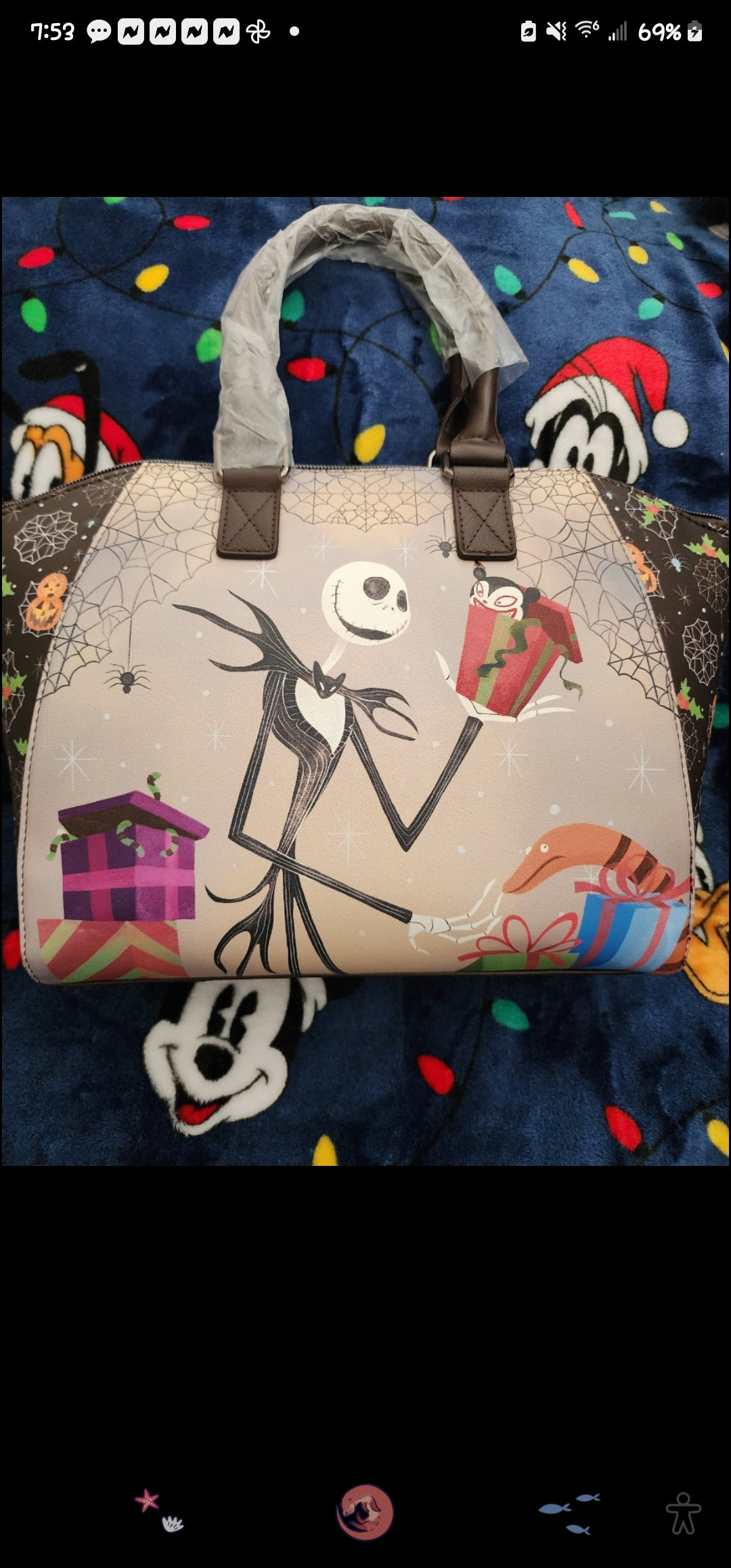 Loungefly Disney Jack Skellington and Zero Holiday Handbag