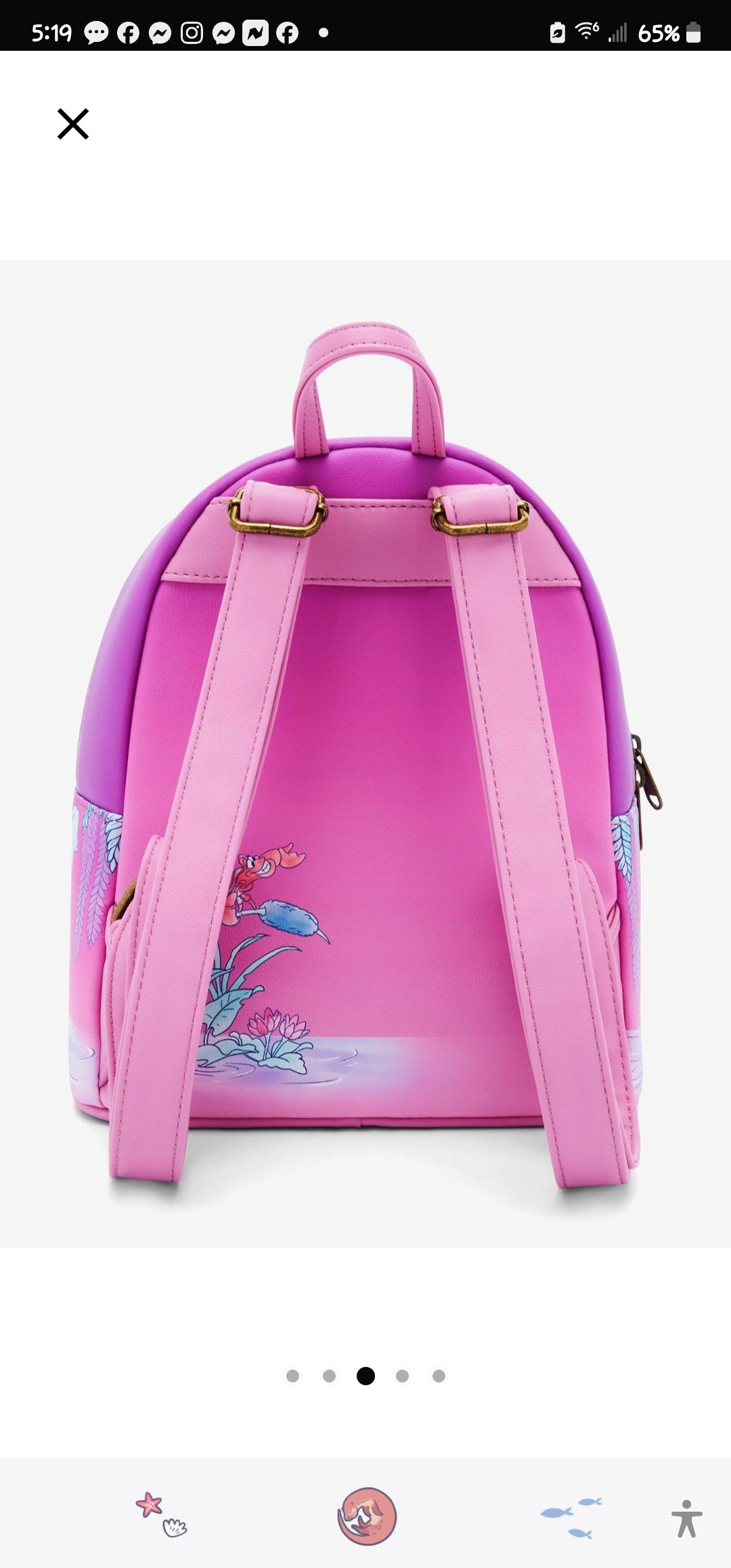 Loungefly Disney Little Mermaid Kiss the Girl Backpack