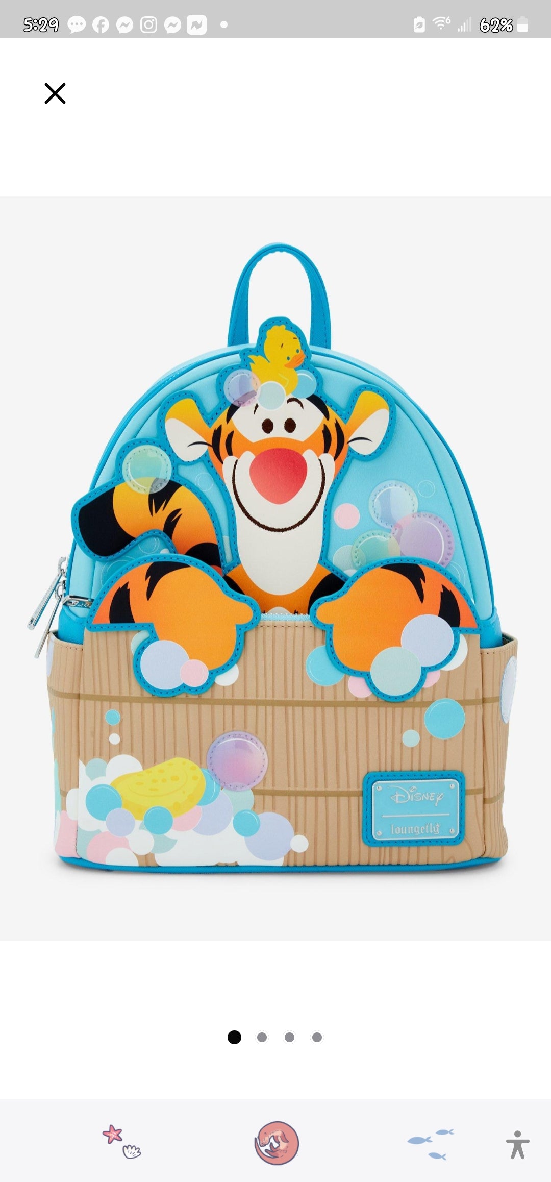 Loungefly Disney Winnie the Pooh Tigger Bathtime Backpack