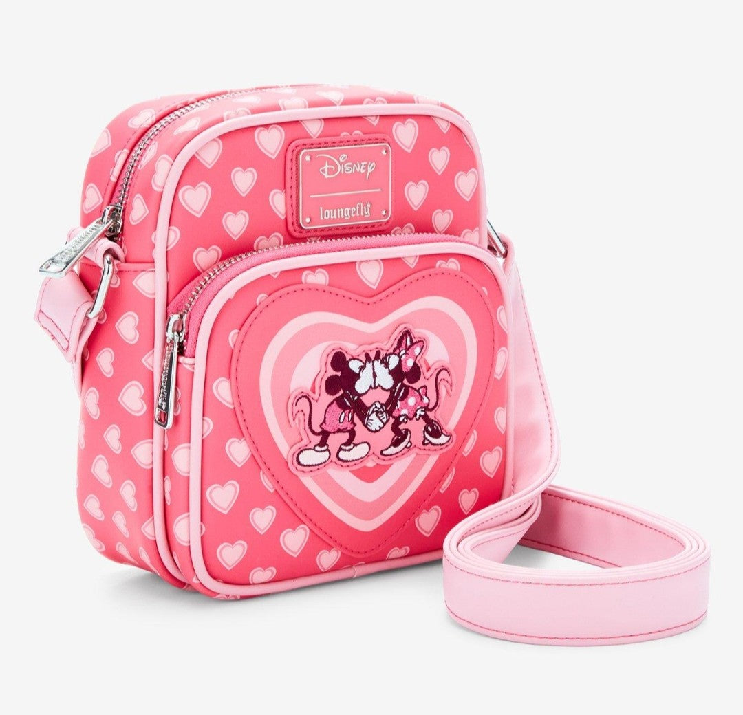 Loungefly Disney Mickey and Minnie Hearts Crossbody Bag