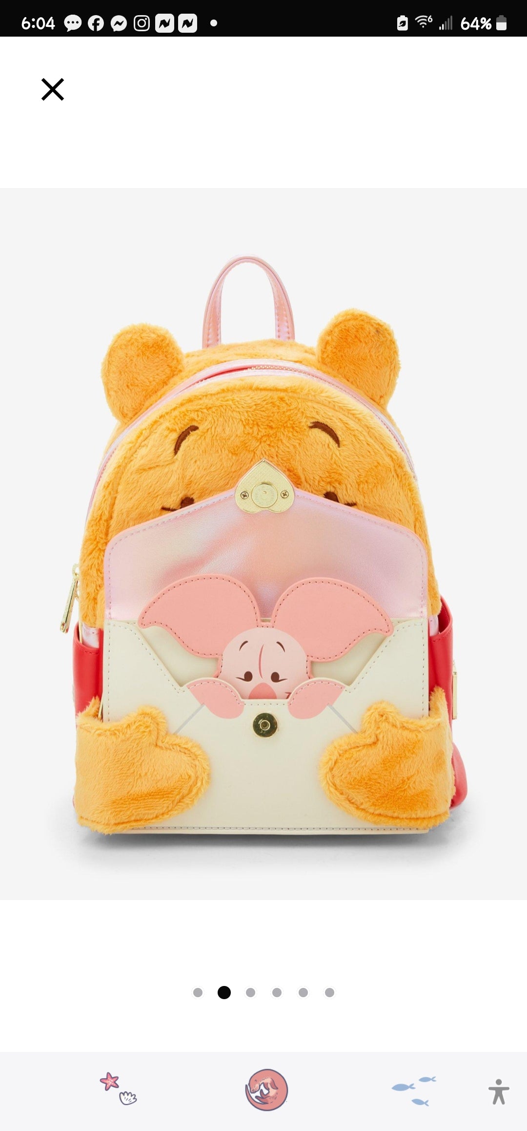 Loungefly Disney Winnie the Pooh Valentine Letter to Piglet Backpack