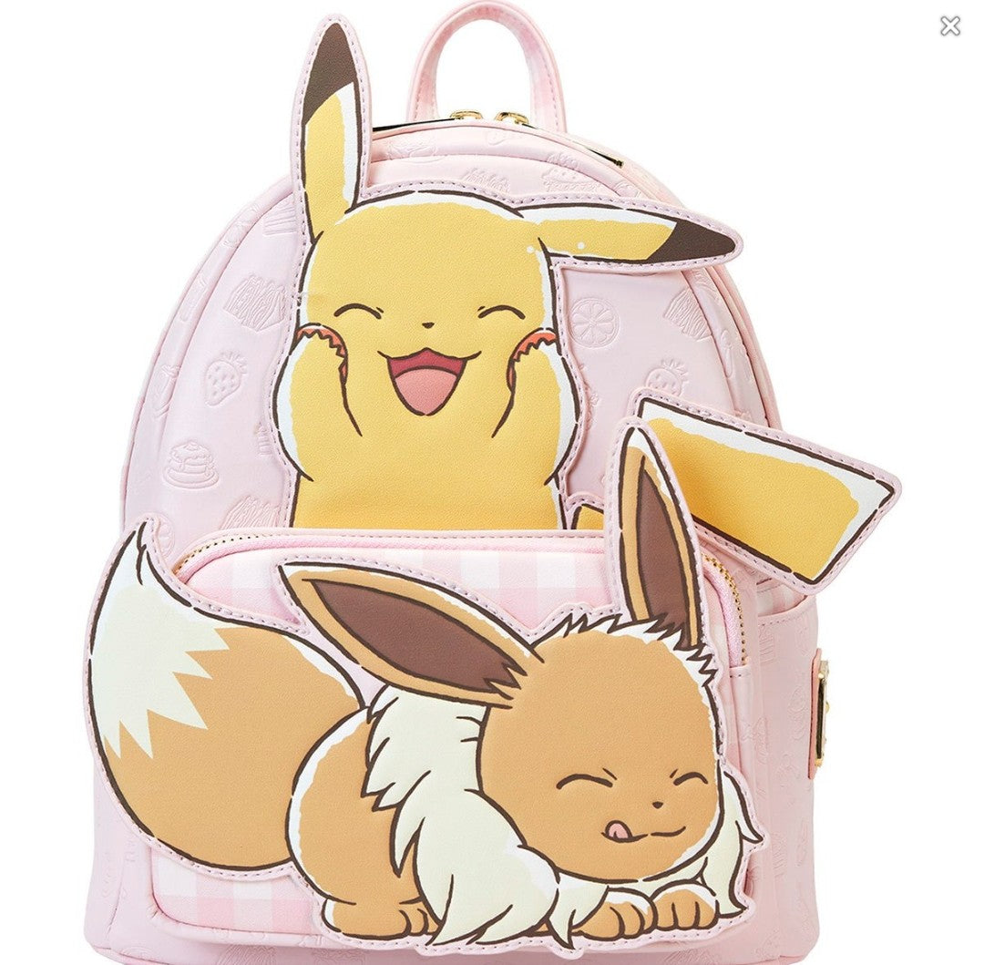 Loungefly Pokemon Pastel Pikachu and Eevee Backpack