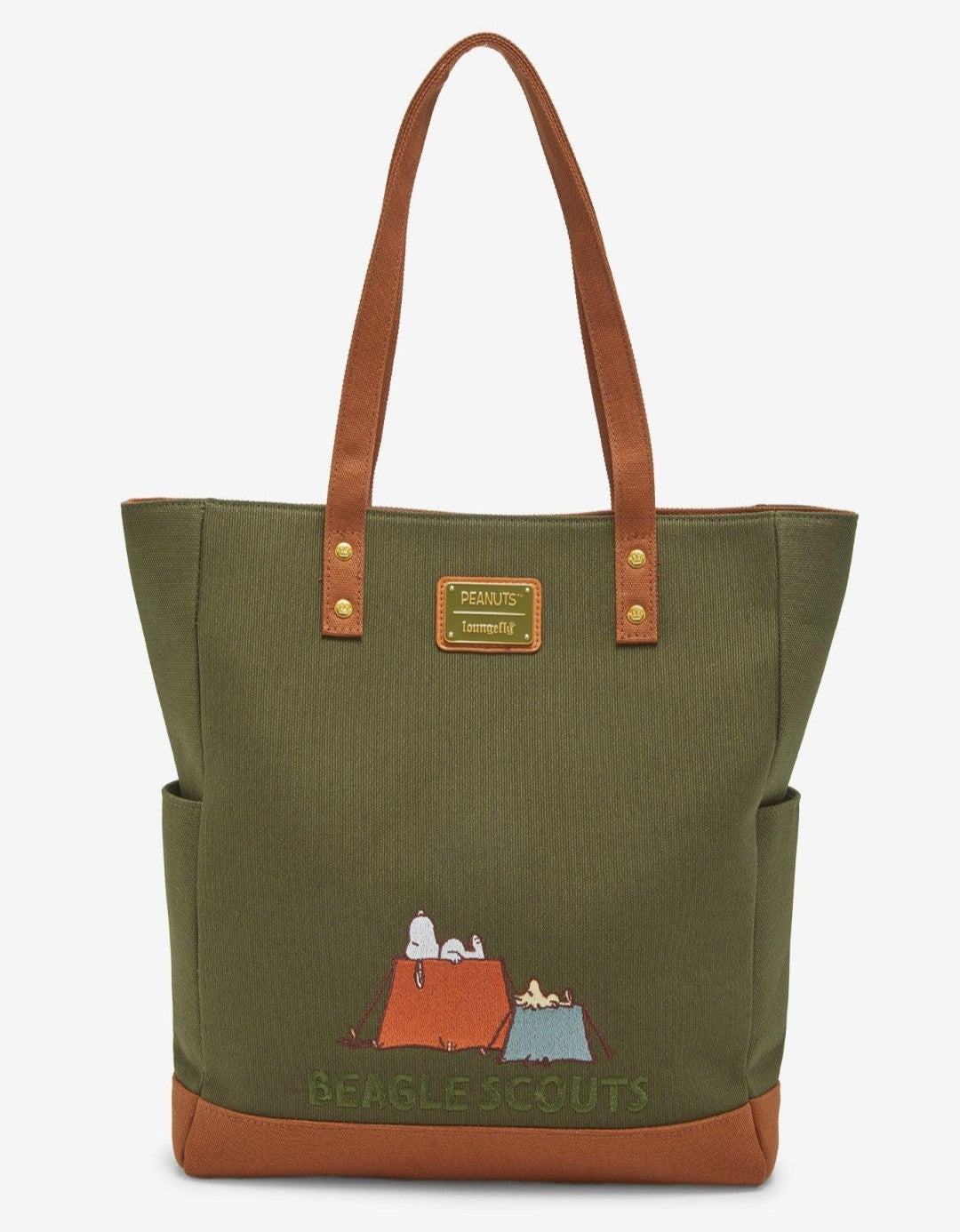 Loungefly Peanuts Snoopy Camping Scout Patches Tote