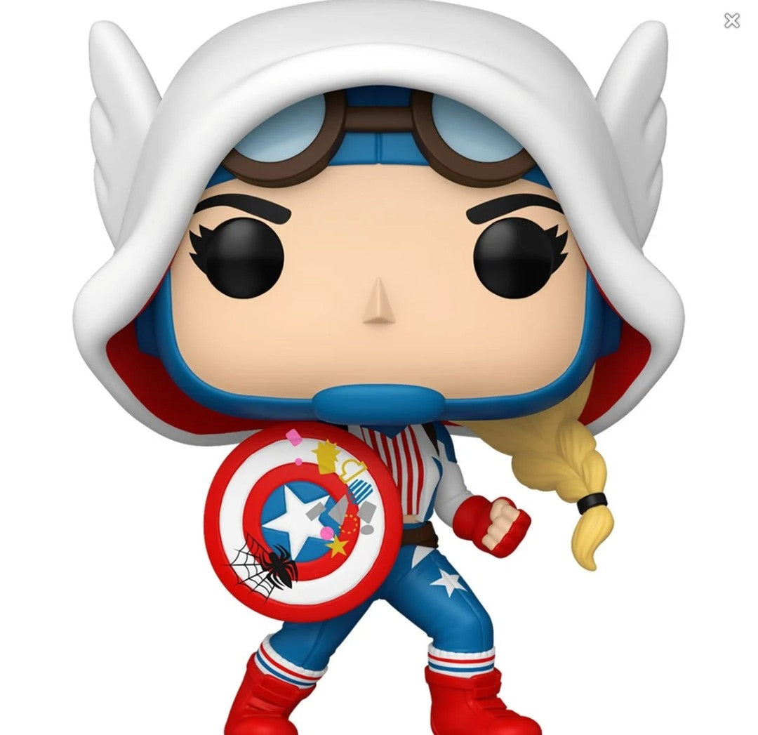 Funko Pop Marvel Spider Gwen as Captain America-Gwen Figure