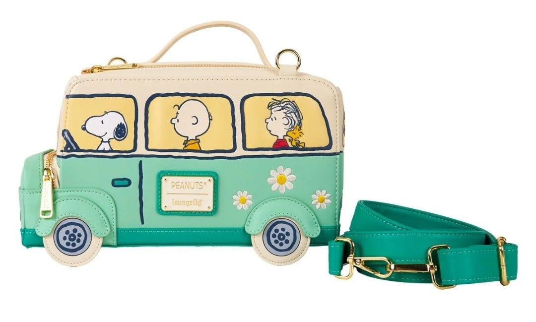 Loungefly Peanuts Snoopy and the Gang Road Trip Bus Crossbody Bag