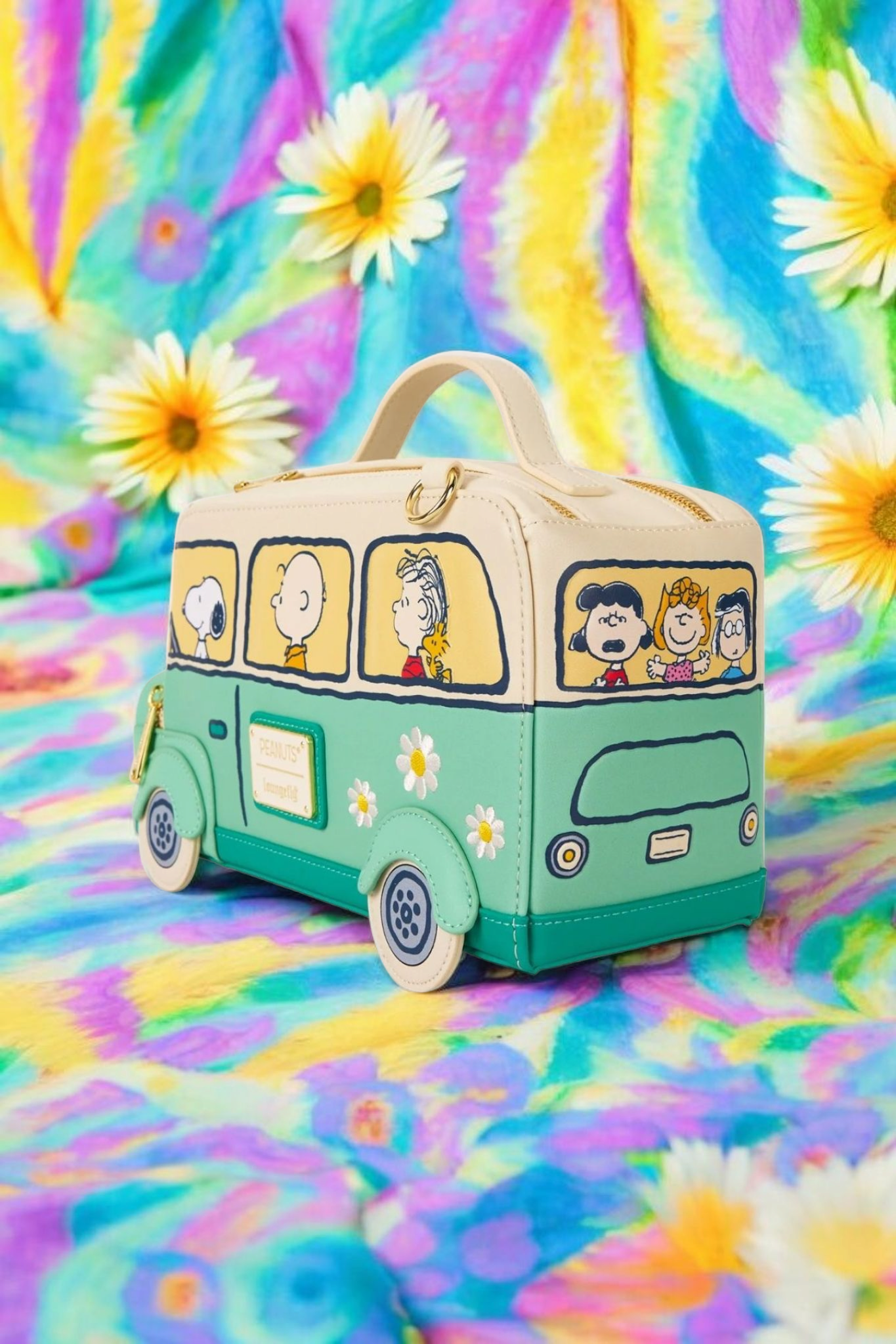 Loungefly Peanuts Snoopy and the Gang Road Trip Bus Crossbody Bag
