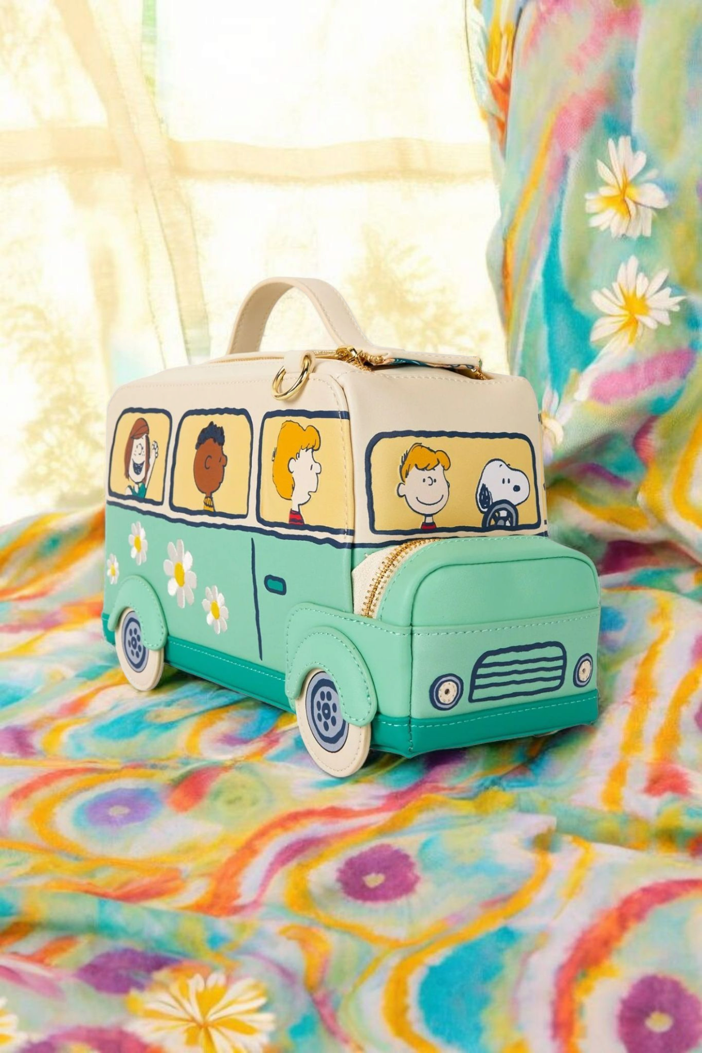 Loungefly Peanuts Snoopy and the Gang Road Trip Bus Crossbody Bag