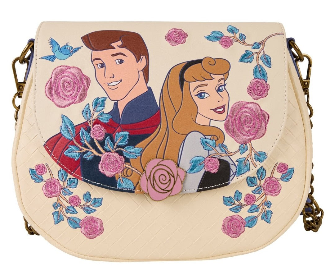 Loungefly Disney Sleeping Beauty Princess  Aurora and Prince Philip Crossbody Bag