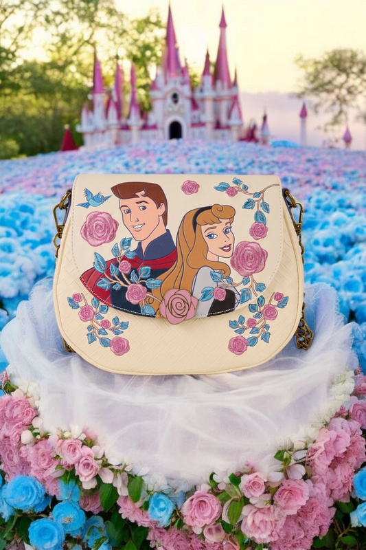 Loungefly Disney Sleeping Beauty Princess  Aurora and Prince Philip Crossbody Bag