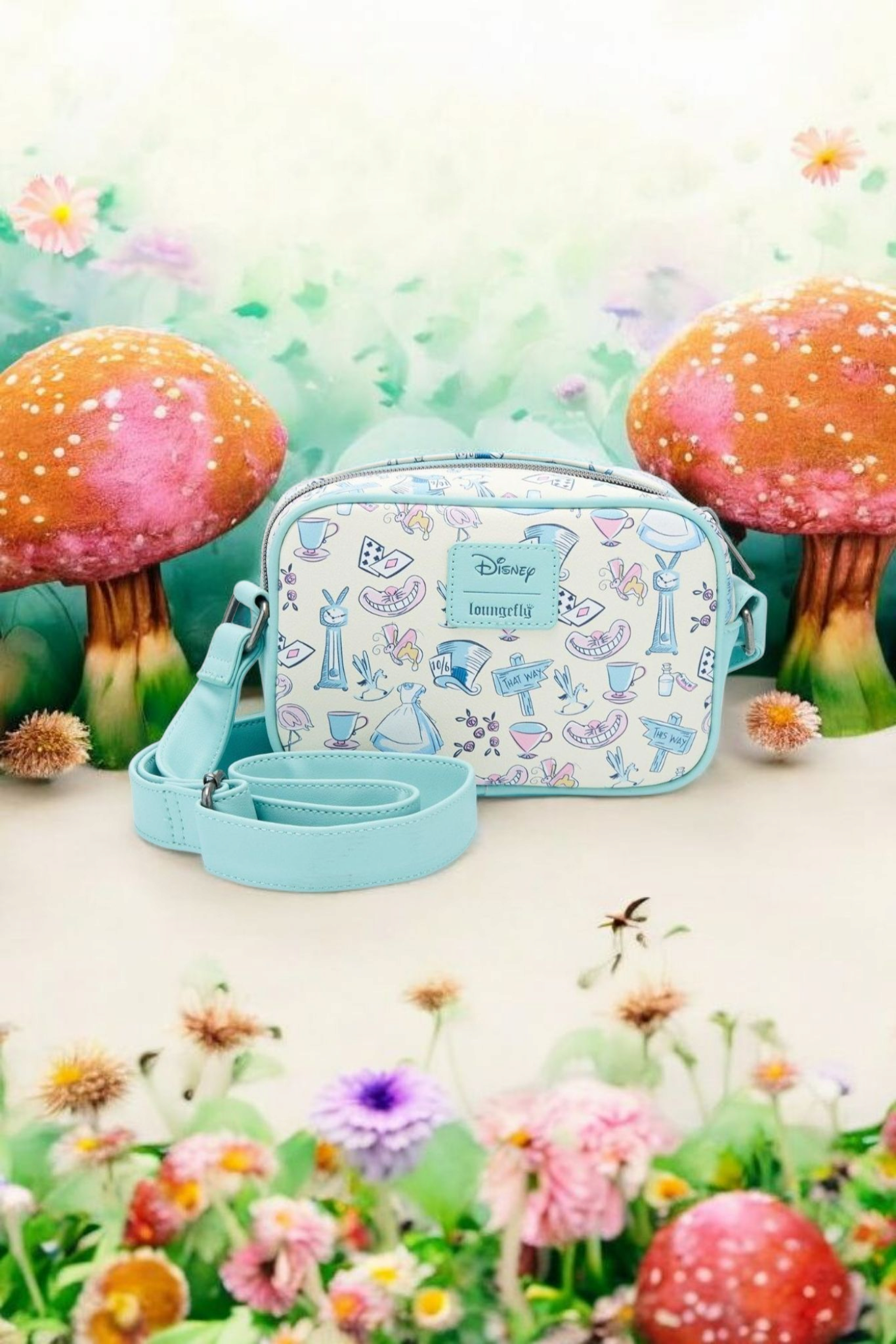 Loungefly Disney Alice in Wonderland Movie Symbols Crossbody Bag