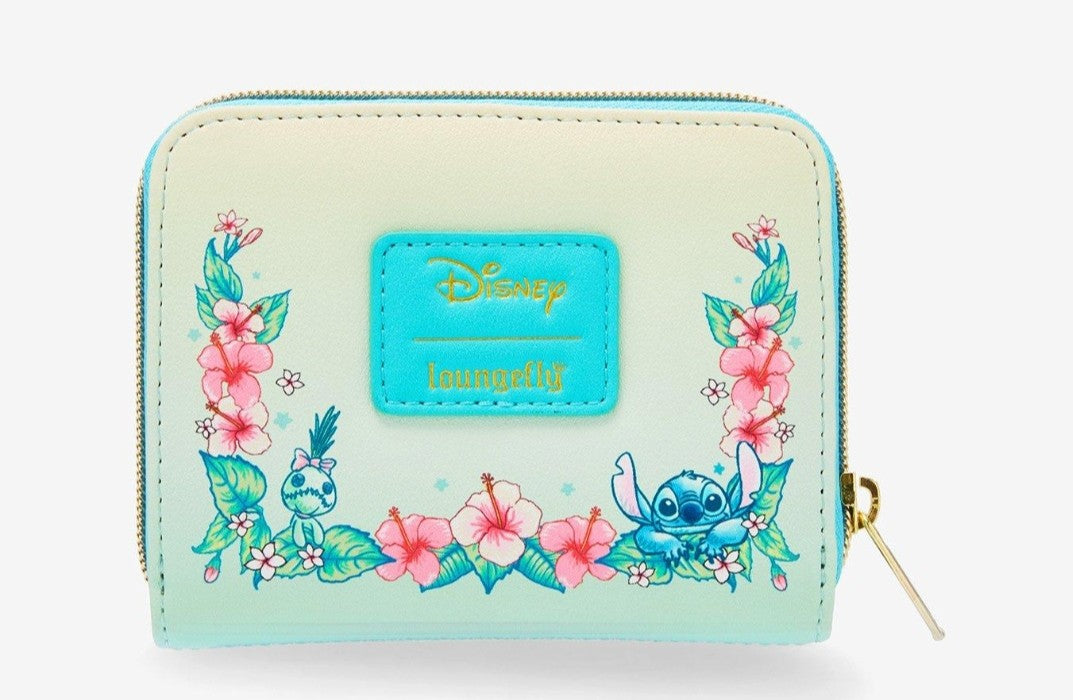 Loungefly Disney Stitch, Scrump with Ducklings Tropical Floral Wallet