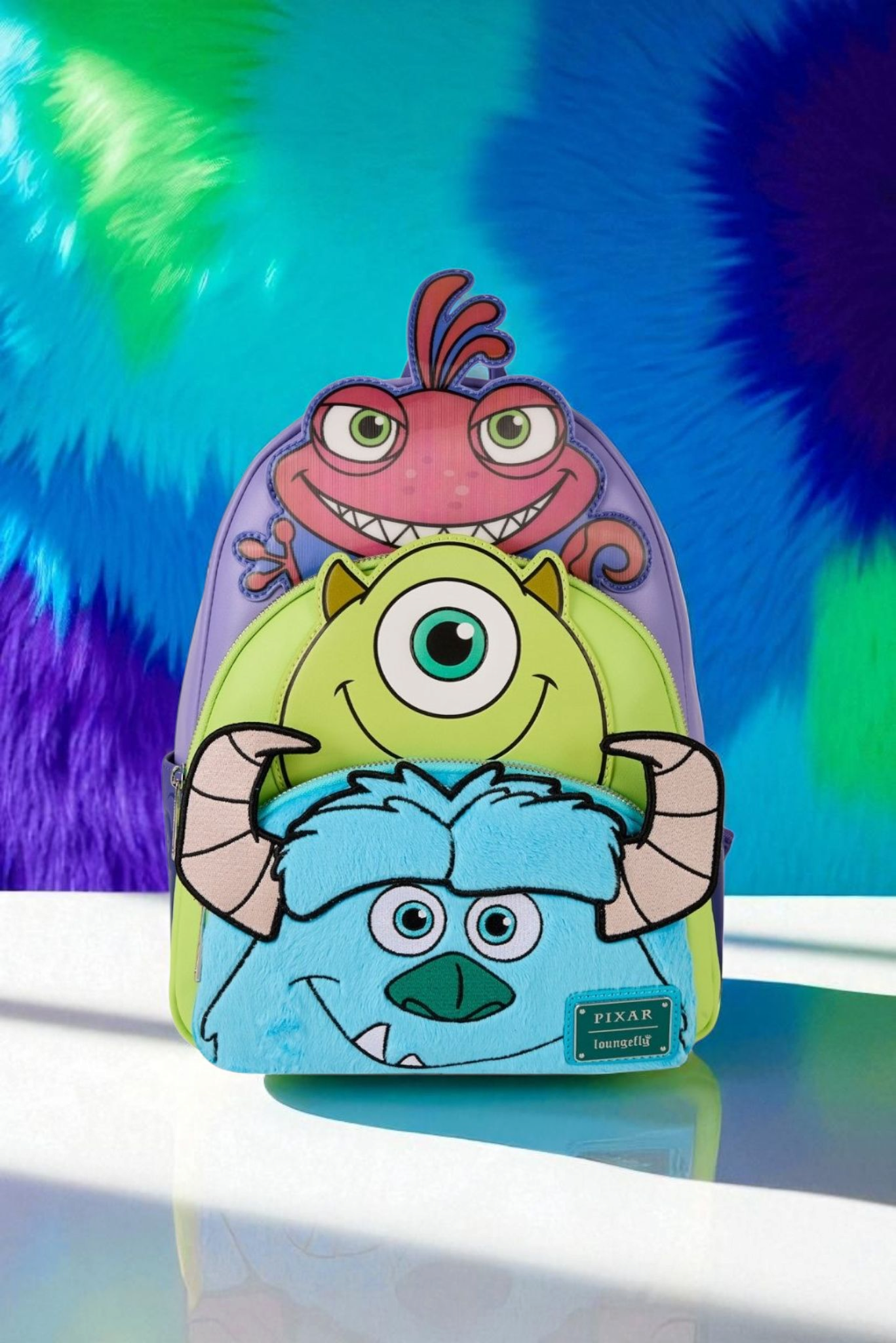 Loungefly Disney Pixar Monsters Inc Sully, Mike and Randall Backpack