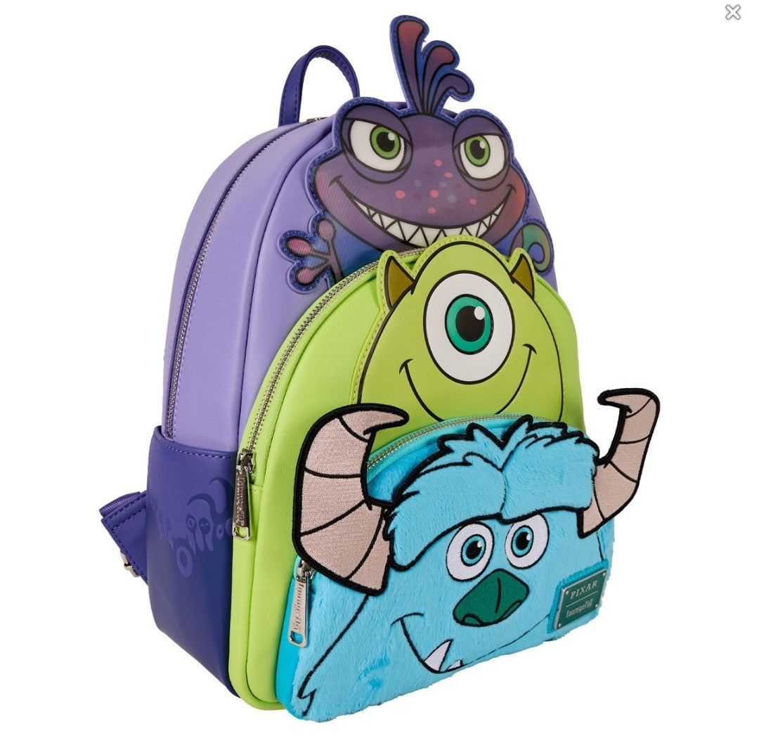 Loungefly Disney Pixar Monsters Inc Sully, Mike and Randall Backpack