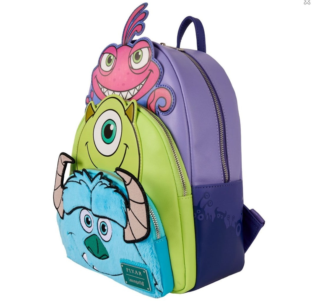 Loungefly Disney Pixar Monsters Inc Sully, Mike and Randall Backpack