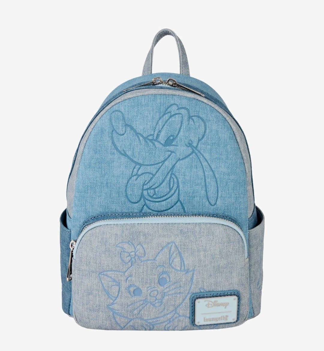 Loungefly Disney Denim Pluto and Marie Paw-fect Backpack
