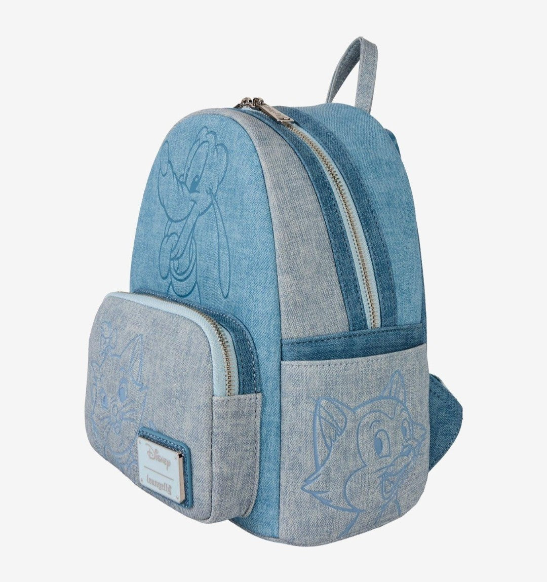 Loungefly Disney Denim Pluto and Marie Paw-fect Backpack