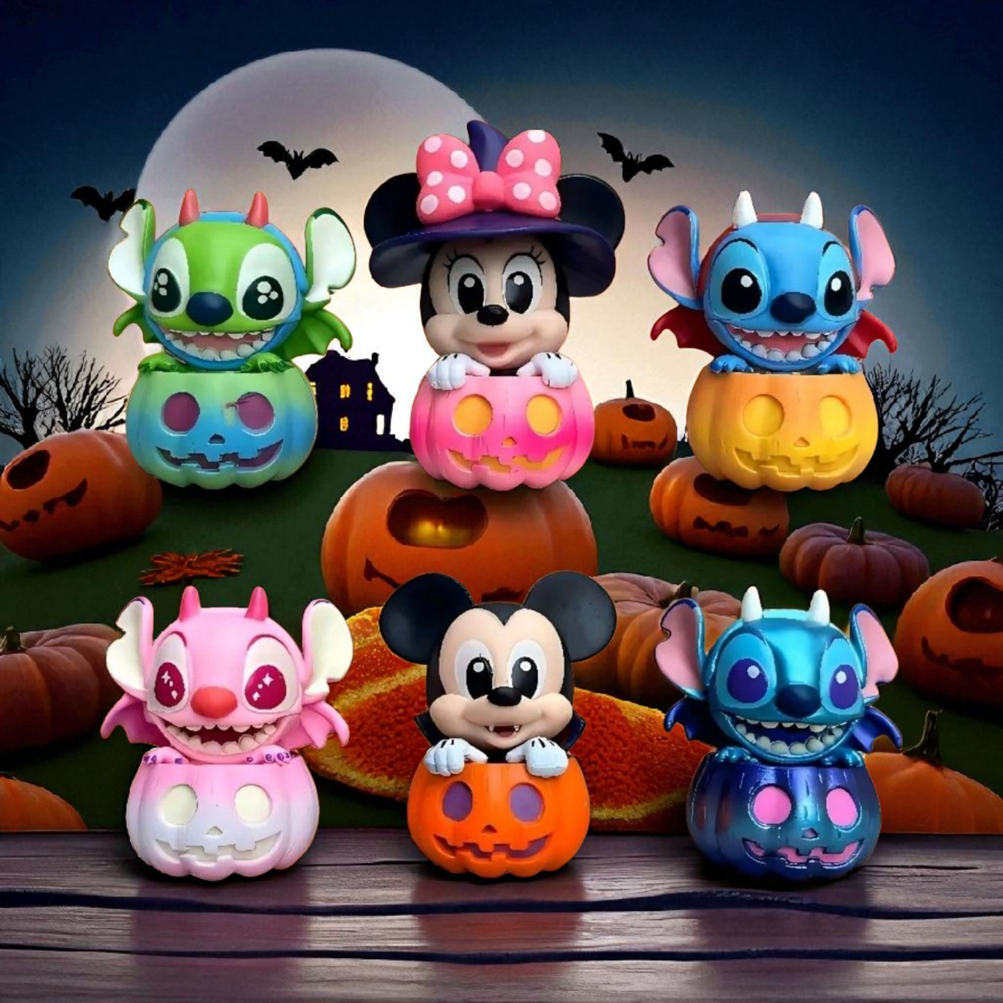 Disney Mickey and Friends Pumpkin Halloween Figures
