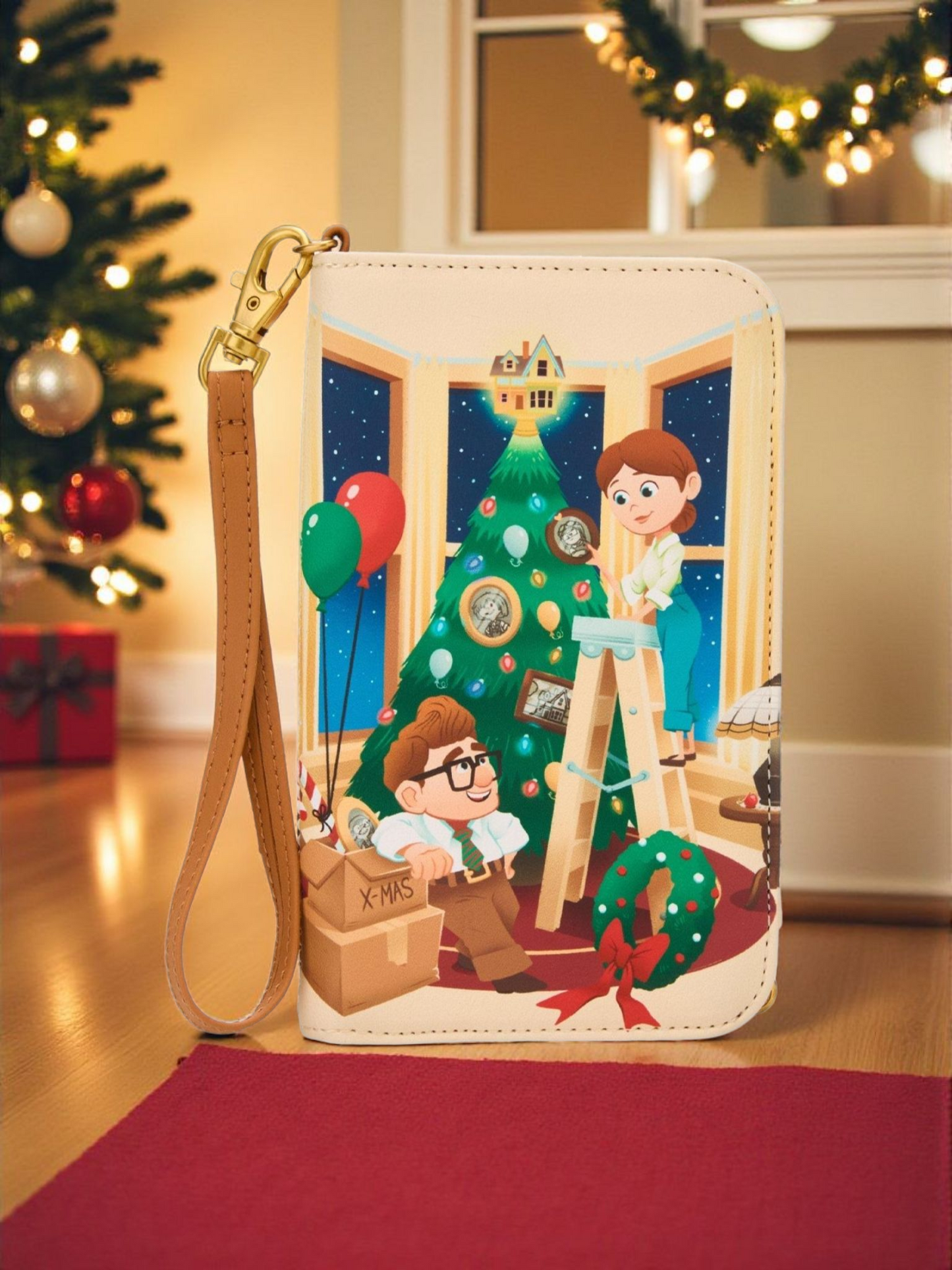 Loungefly Disney Pixar Up Carl and Ellie Tree Decorating Holiday Wallet