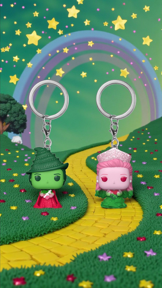 Funko Pop Wicked Elphaba and Glinda Ombre Keychains 2pk Set