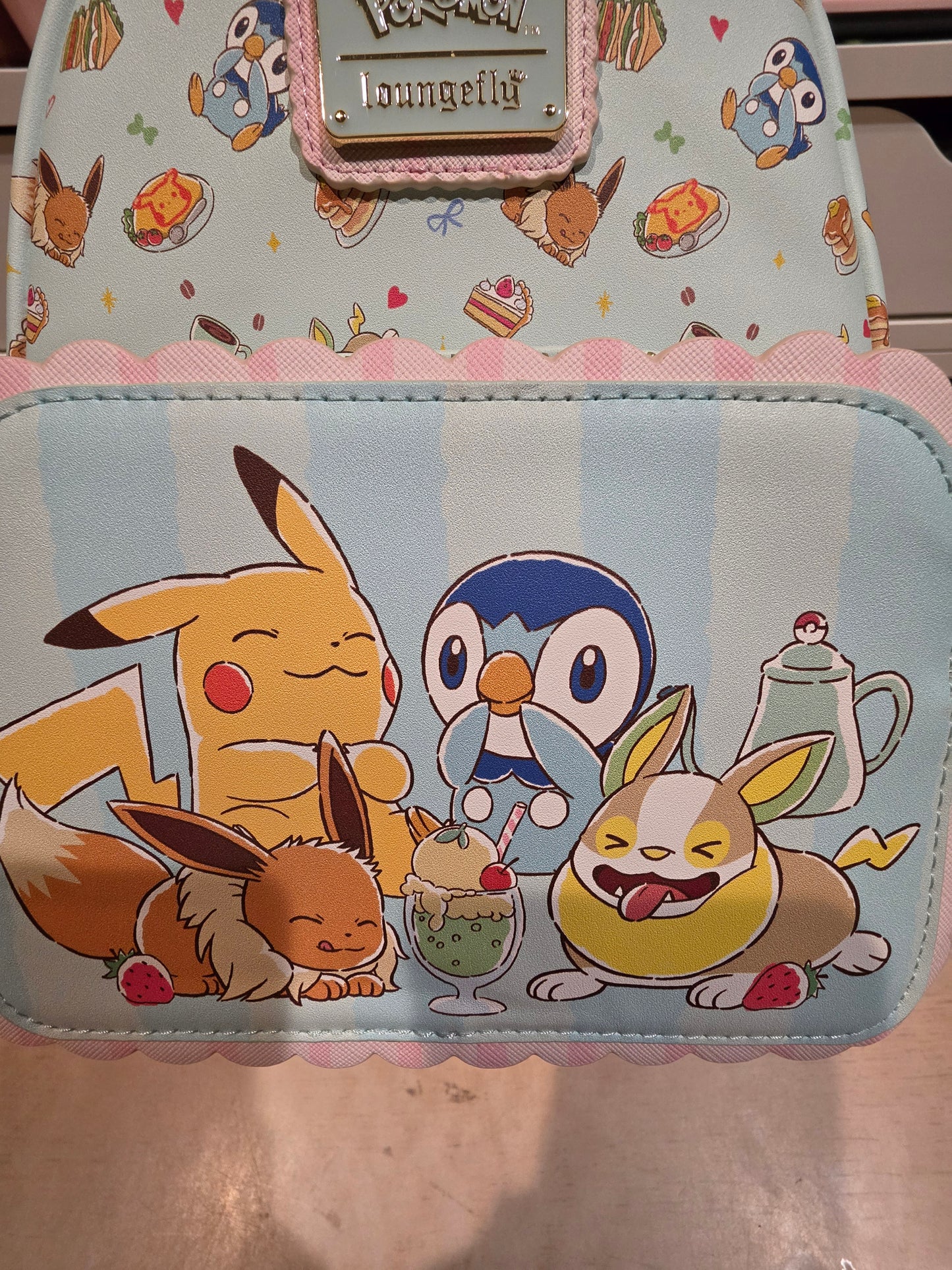 Loungefly Pokemon Cafe All Over Print Limited Edition Release Backpack