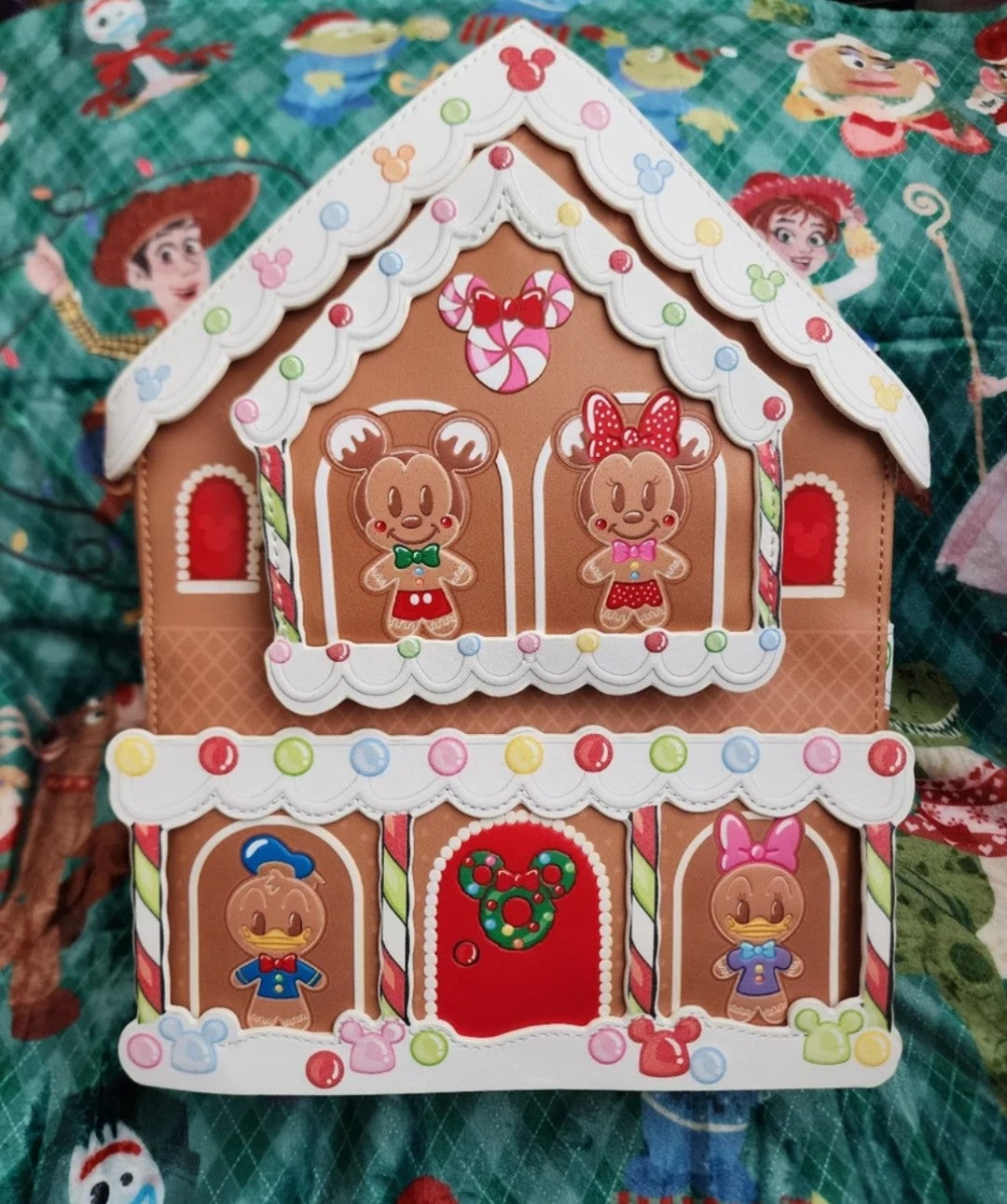 Loungefly Disney Mickey and Friends Gingerbread House Holiday Backpack