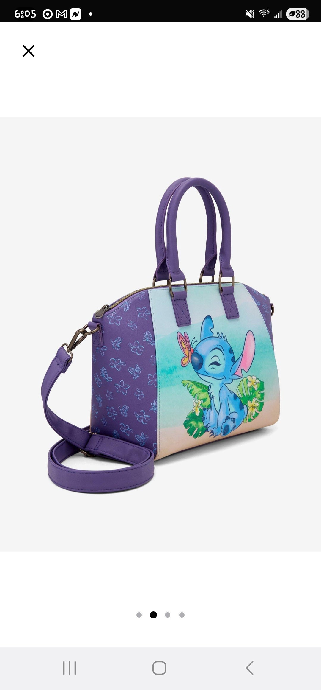 Loungefly Disney Tropical Stitch With Butterfly Handbag