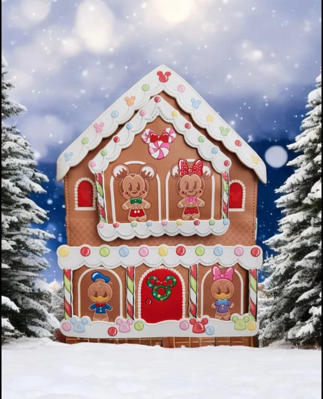 Loungefly Disney Mickey and Friends Gingerbread House Holiday Backpack