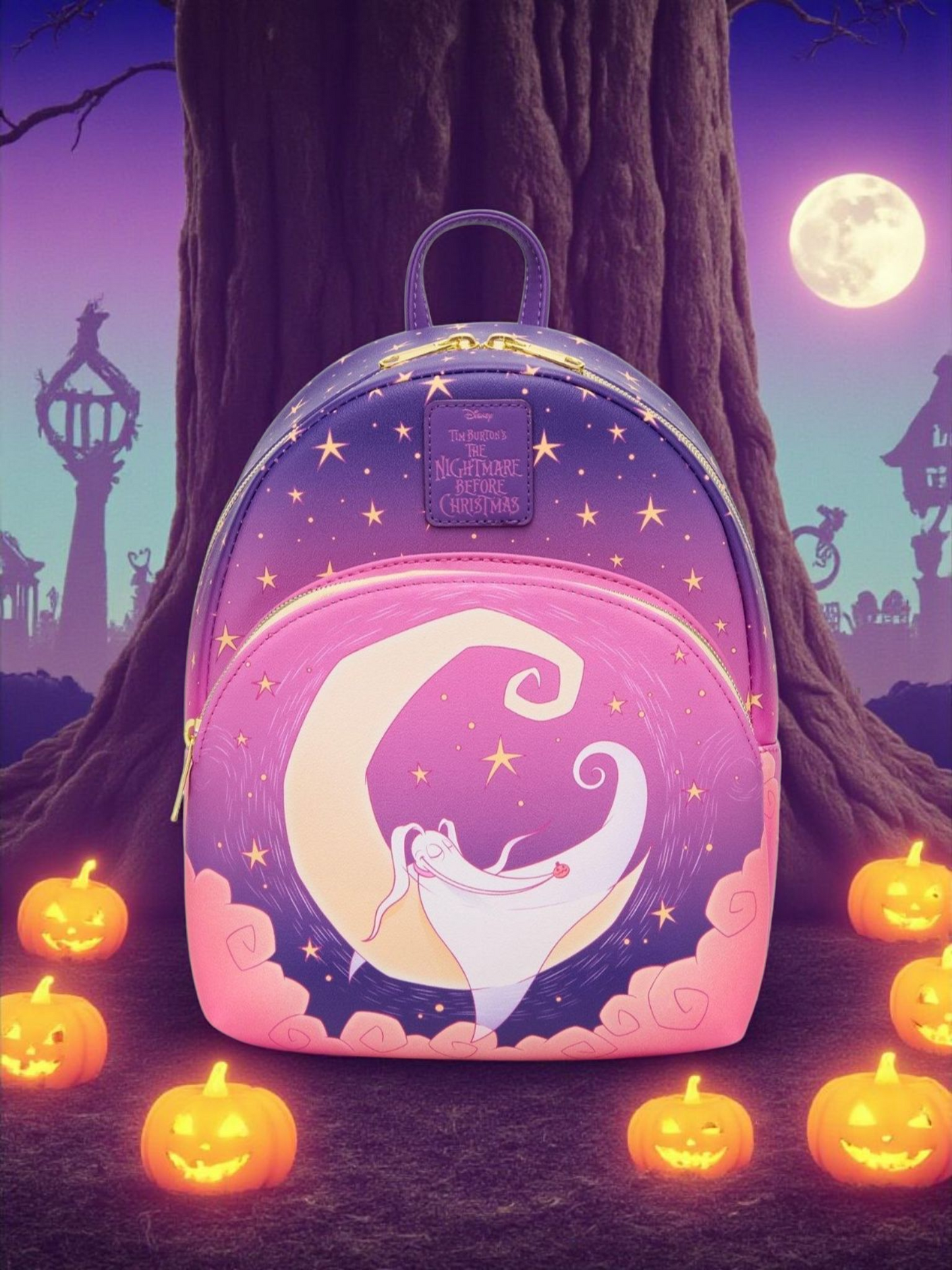 Loungefly Disney Nightmare Before Christmas Zero Half Moon Backpack