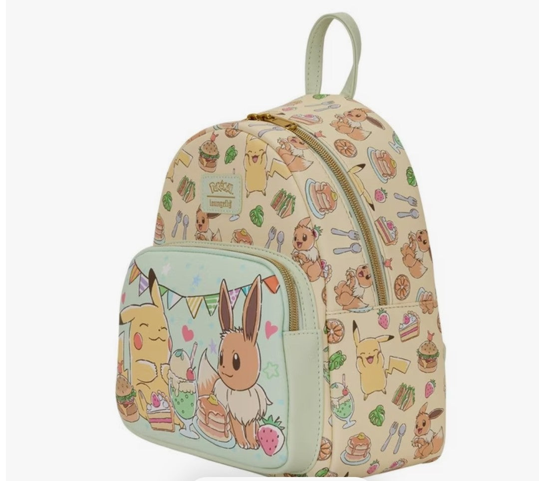 Loungefly Pokemon Cafe Pikachu and Eevee Food Mini Backpack Exclusive