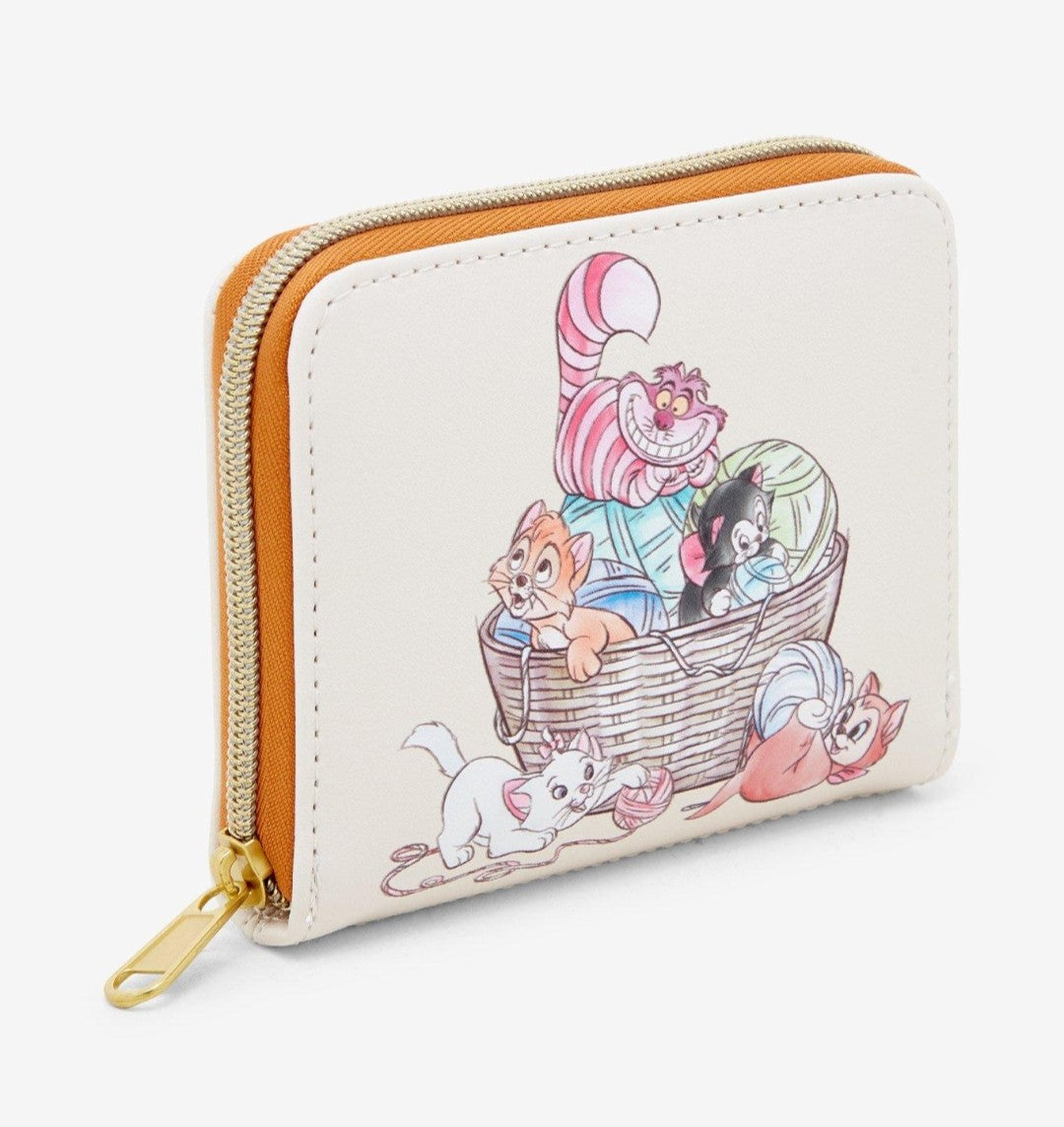 Loungefly Disney Cats Playing with Yarn in a Basket Wallet