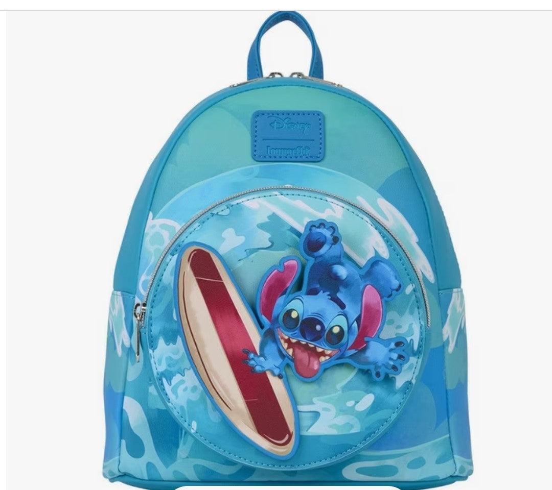 Loungefly Disney Lilo and Stitch Spinning Stitch Surfer Backpack