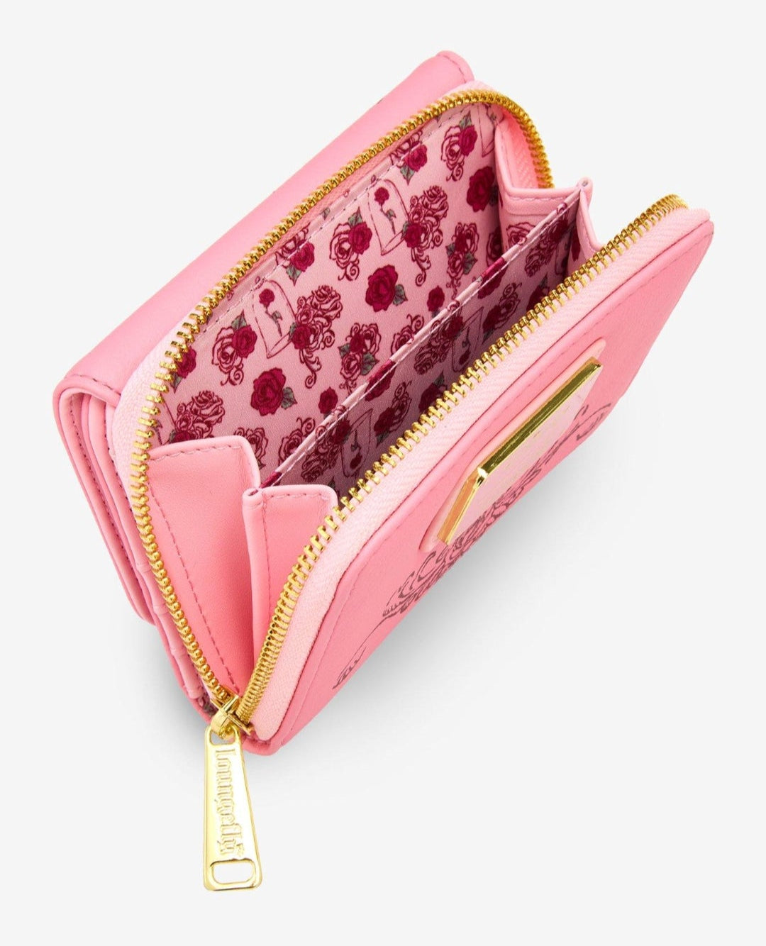 Loungefly Disney Beauty and the Beast Pink Embroidered Wallet